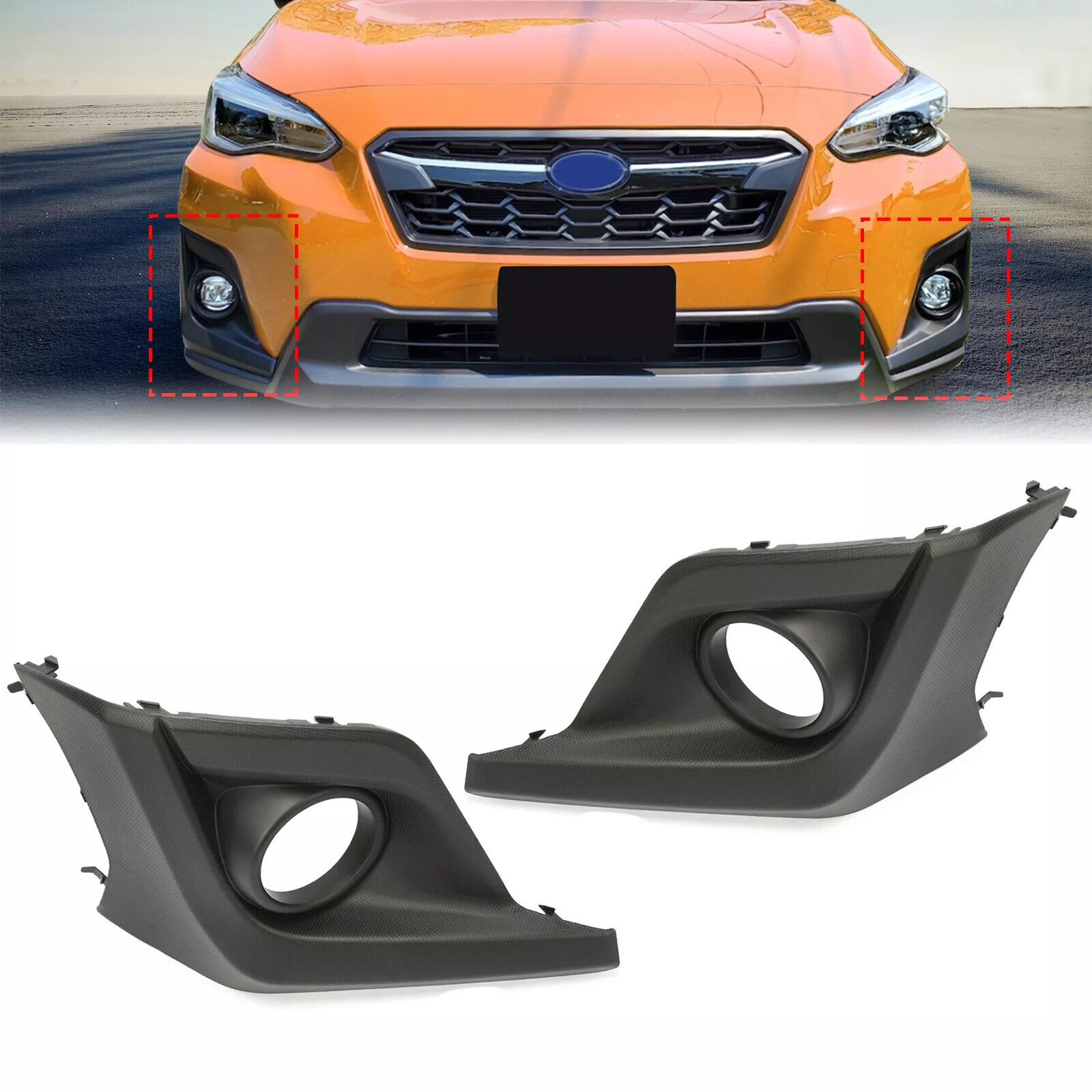 For 2018 2019 2020 Subaru Crosstrek XUV Pair Fog Light Lamp Cover Bezel W/Hole For 2018 2019 2020 Subaru Crosstrek XUV Pair Fog Light Lamp Cover Bezel W/Hole