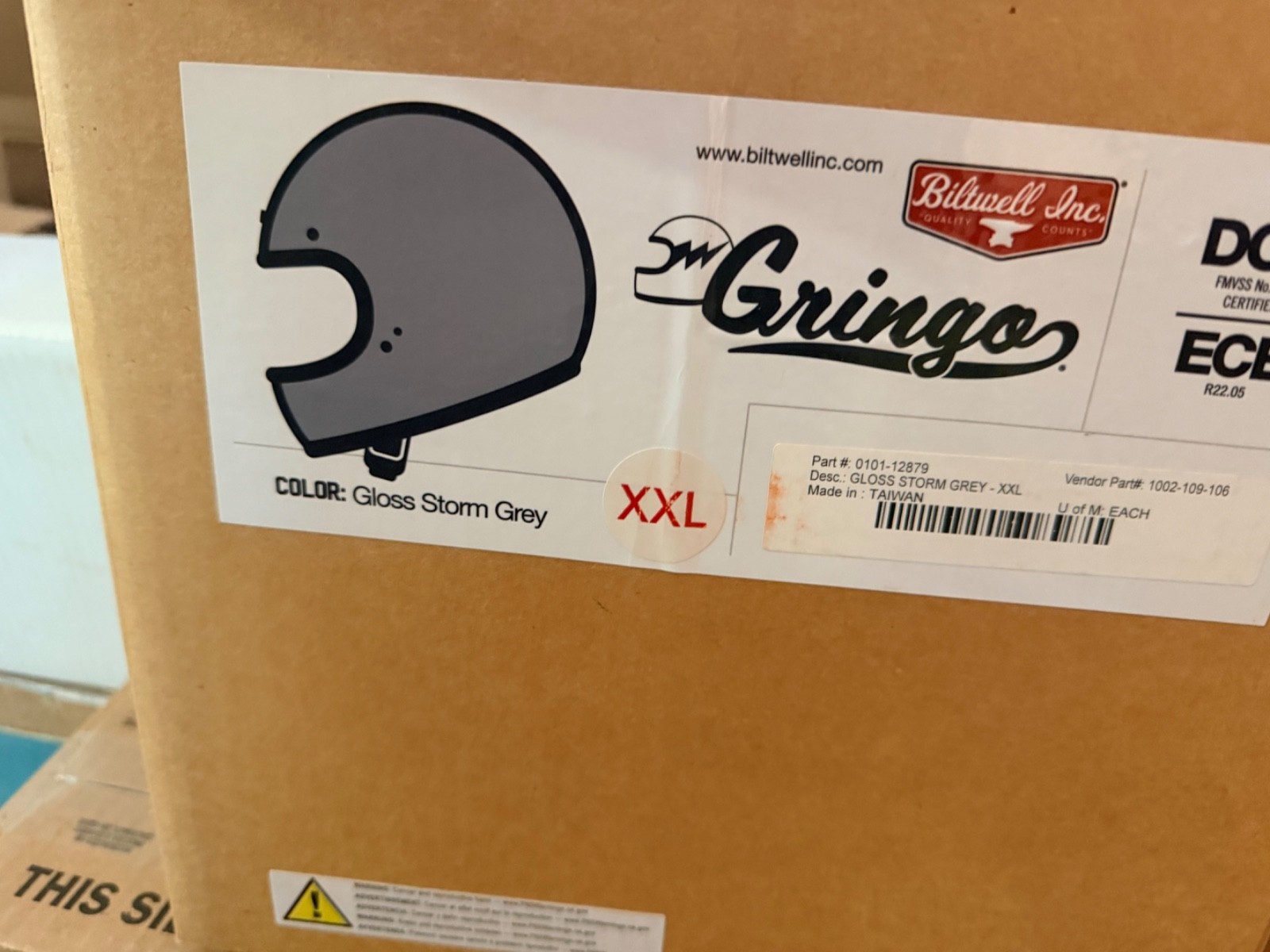 BILTWELL GRINGO XXL GRAY gloss storm BILTWELL GRINGO XXL GRAY gloss storm