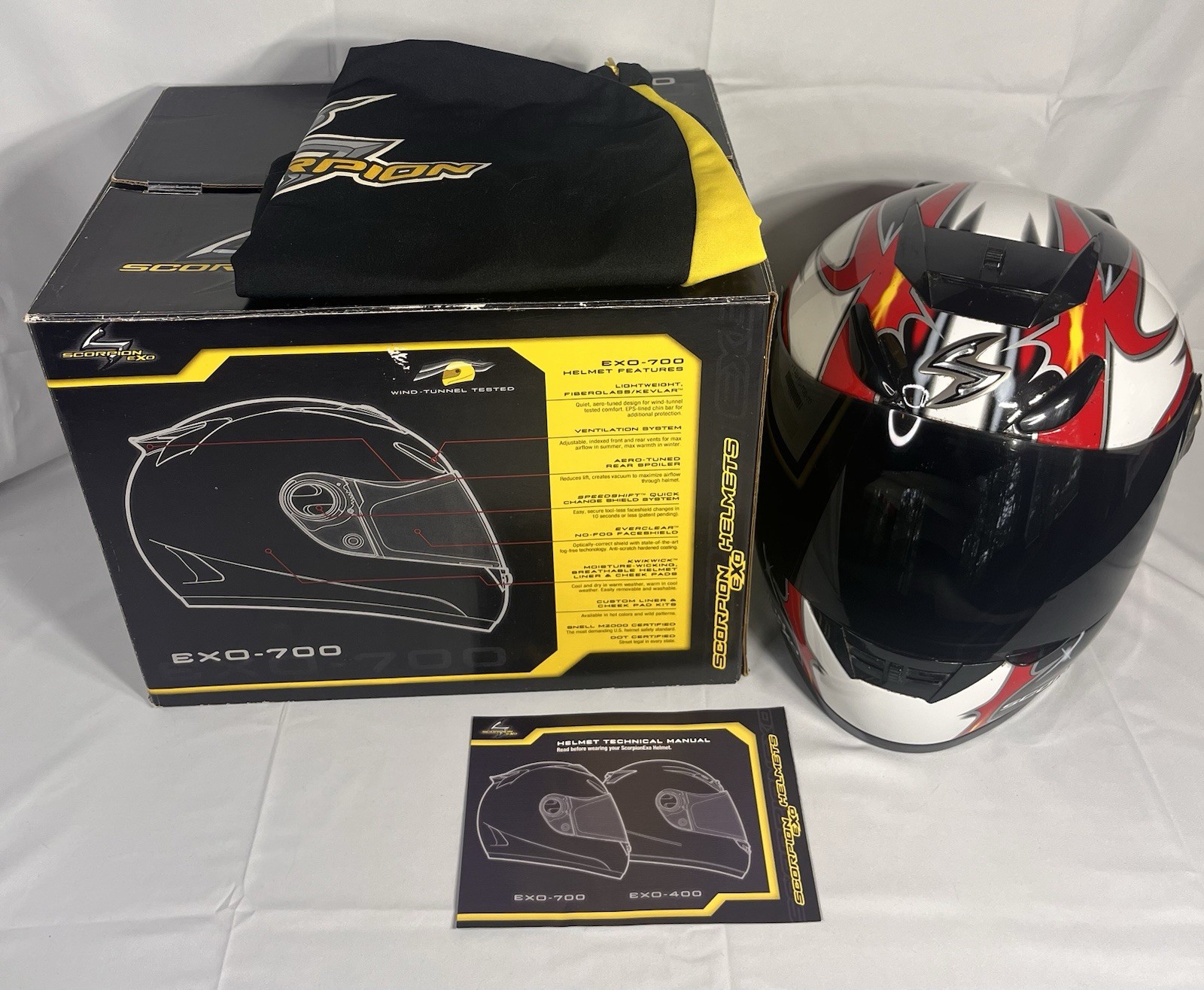 Scorpion EXO-700 Fury Motorcycle Full Face Helmet Fury Red MD MEDIUM