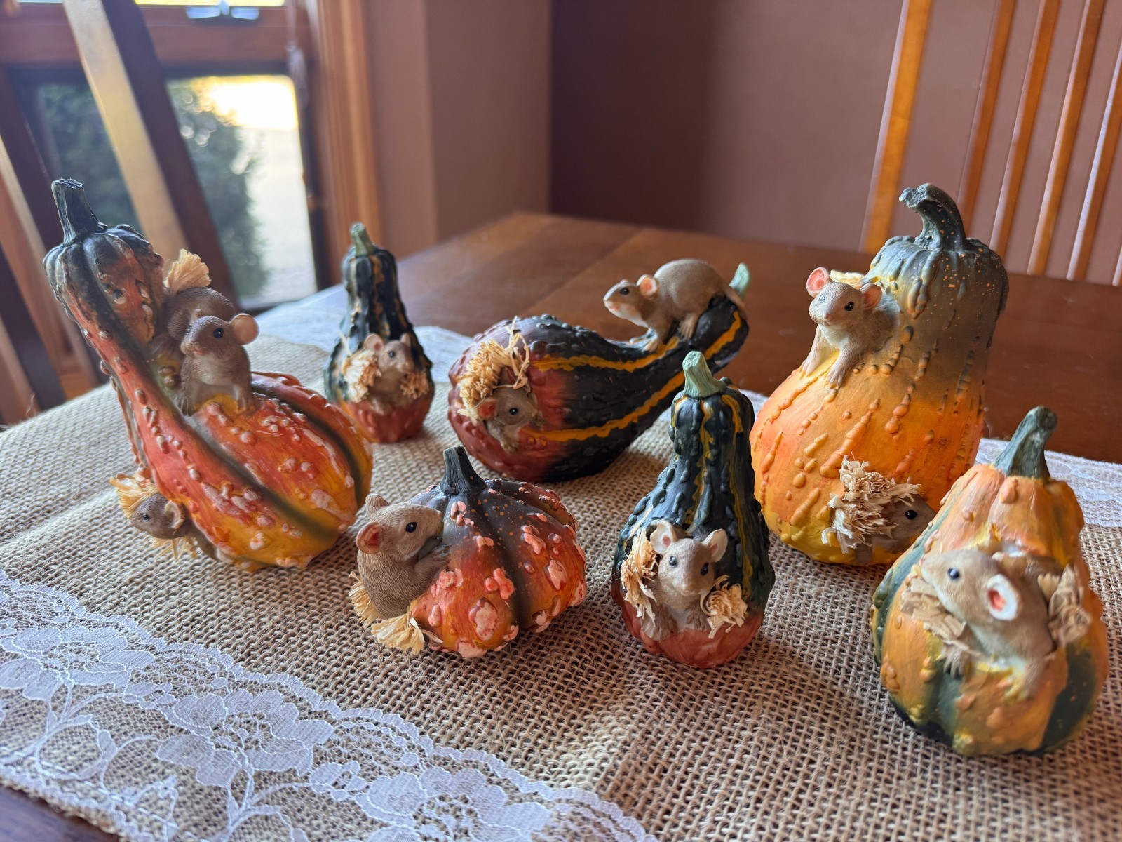 Vintage The Country House Collection Lot of 7 Mice on Gourds & Pumpkins Fall Vintage The Country House Collection Lot of 7 Mice on Gourds & Pumpkins Fall