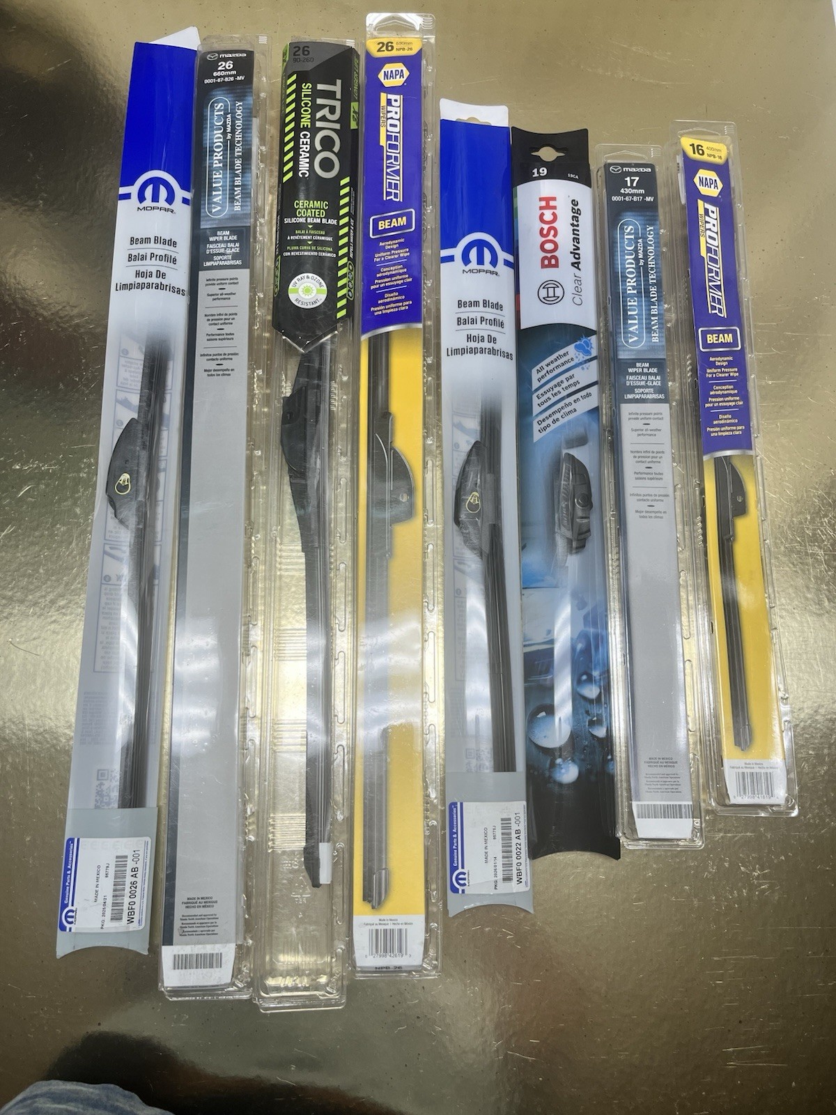 Wiper Blades Lot Of 8 New Wiper Blades Lot Of 8 New
