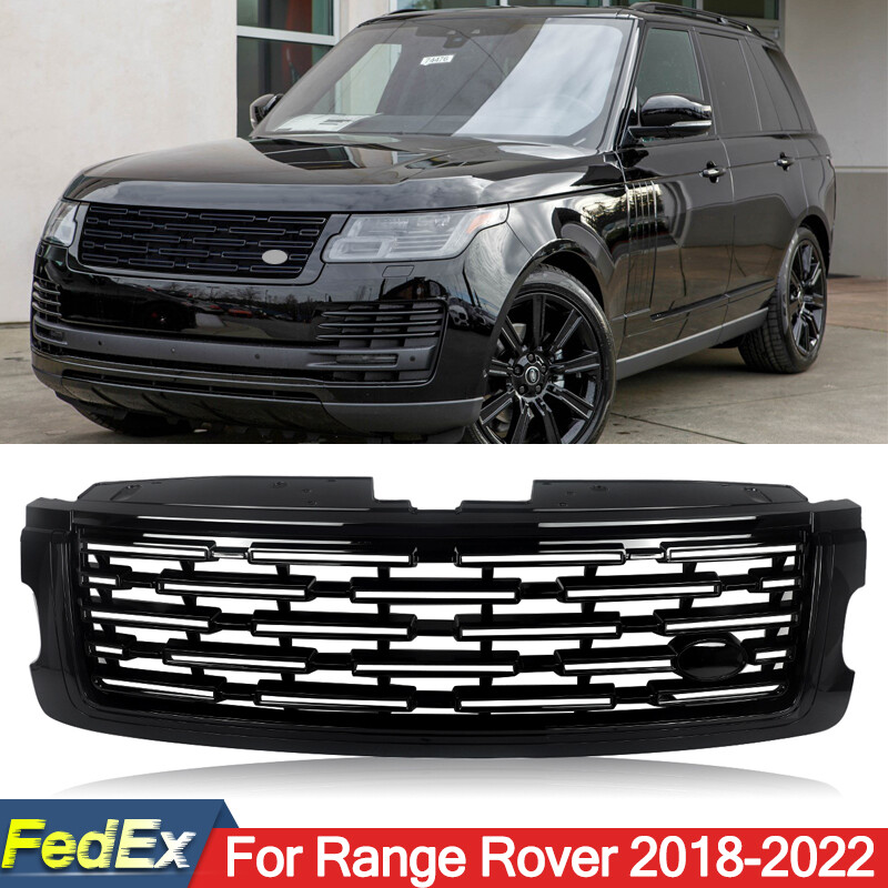 For 2018-2022 Range Rover Up To 2023 Version Front Bumper Grille Gloss Black