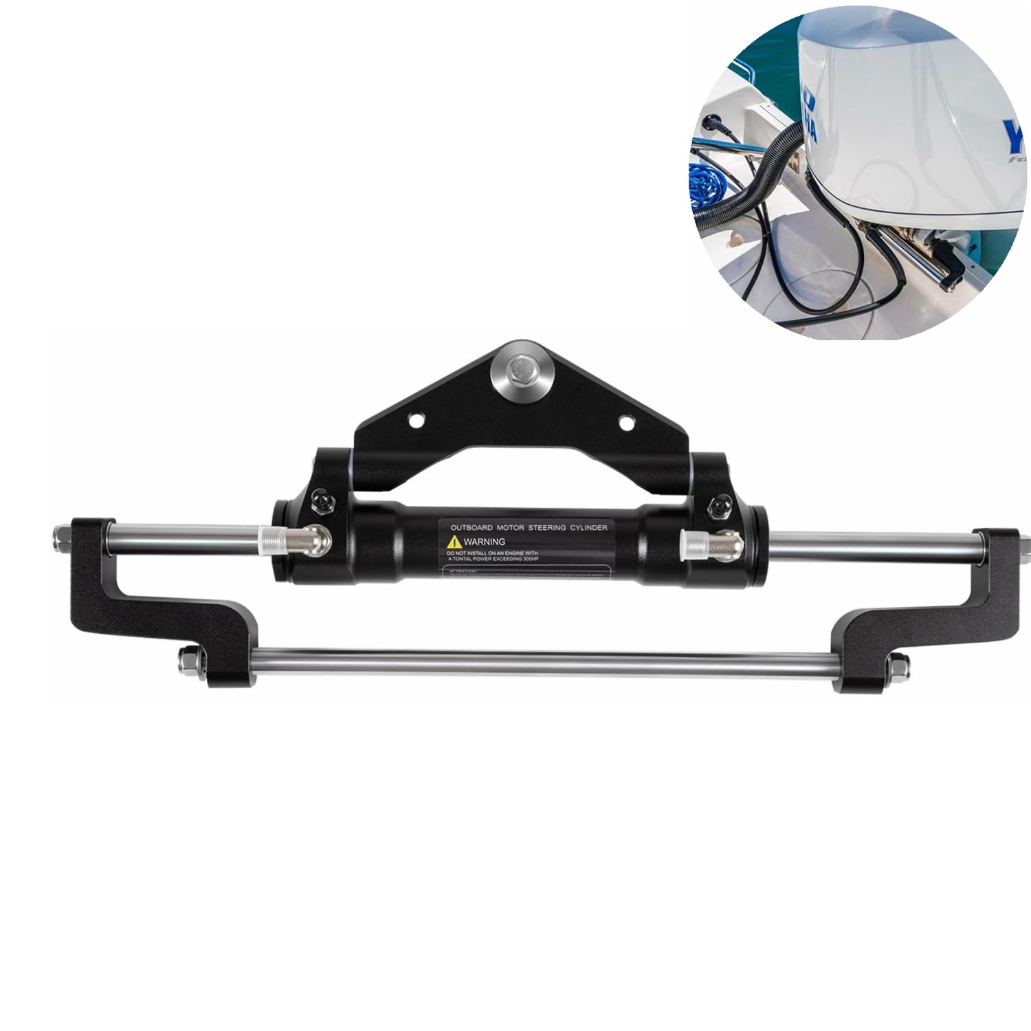 Hydraulic Steering Cylinder HC5345-3 For Outboard Boat up to 300HP 1500 PSI