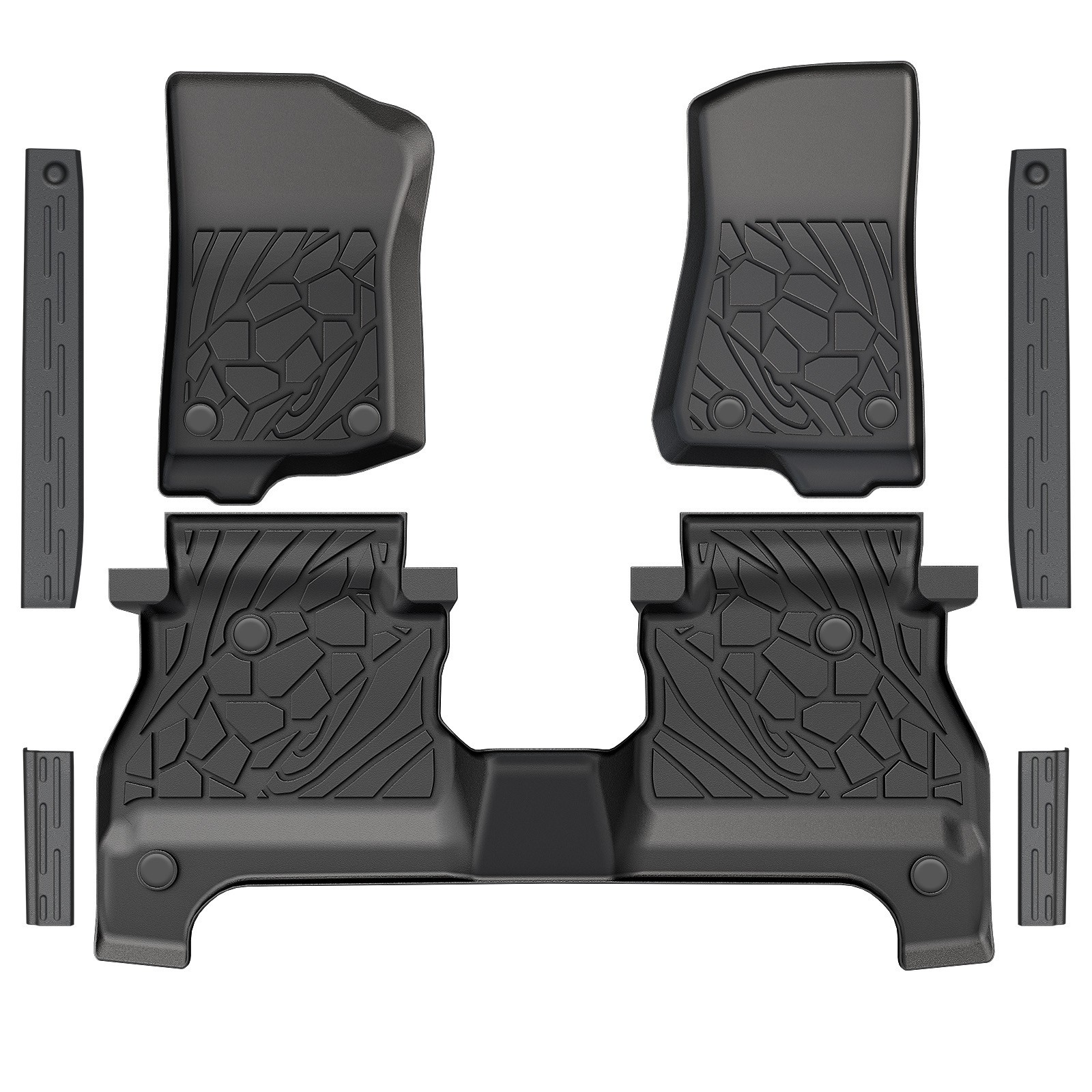 All Weather Floor Mats Door Sill Guards for 2020-2026 Jeep Gladiator JT