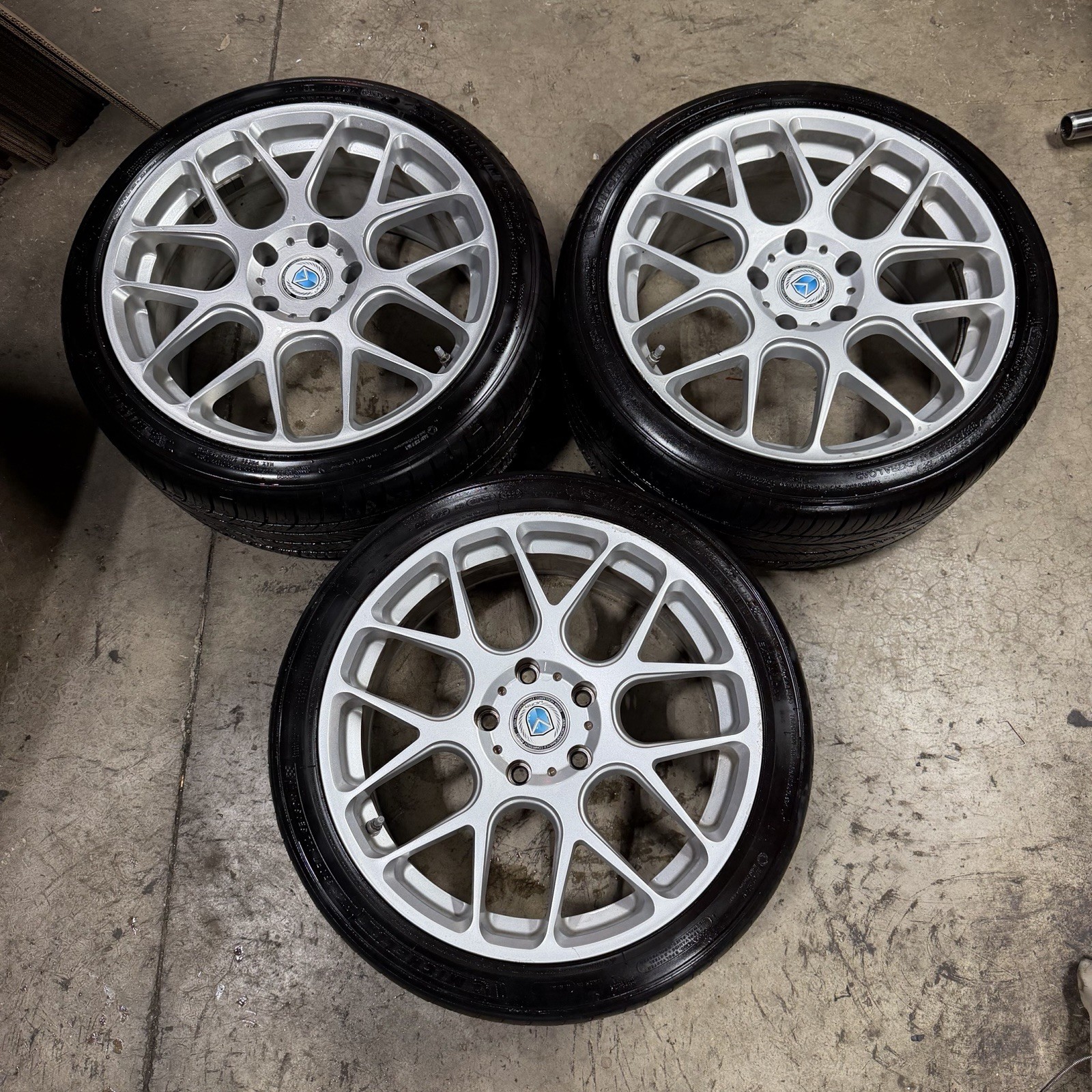 ☑️ MORR FS77 Flow Formed Wheels 5x120mm 18x8 18x9 ET45 Silver SET OF 3