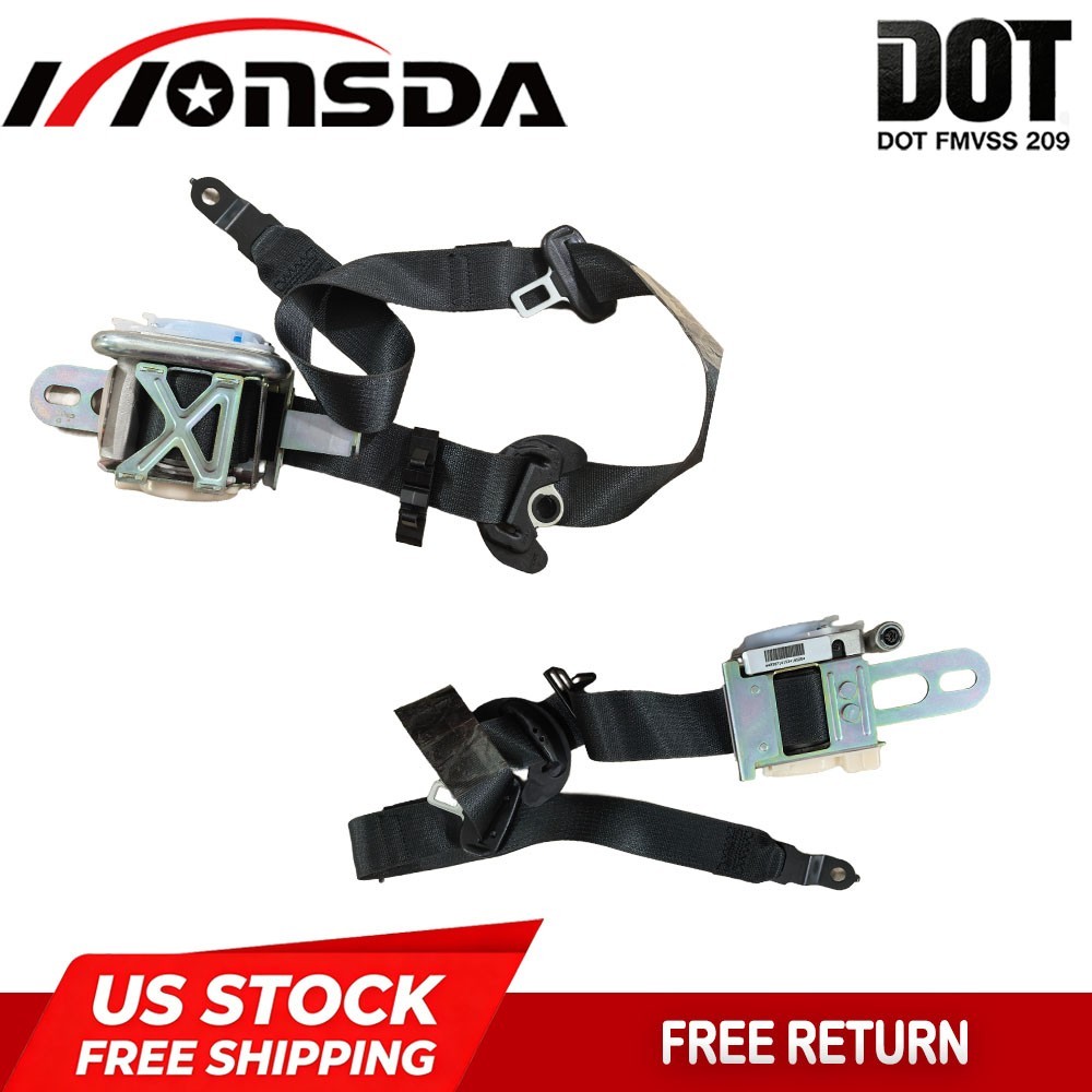Front Driver and Passenger Seat Belt For 2015-2019 Dodge Durango Retractor Black