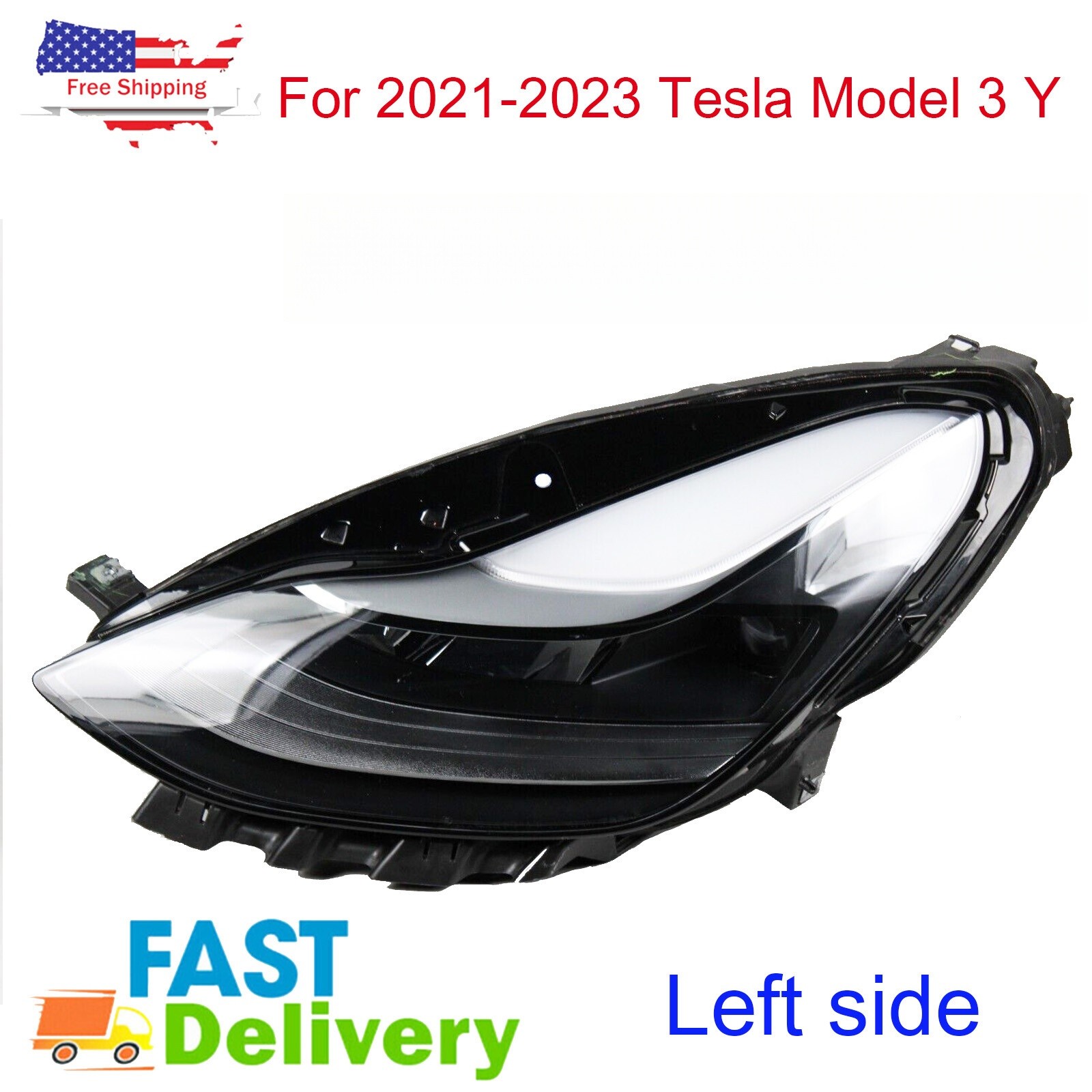 For 2021-2023 Tesla Model 3 Y Driver Left LH Side Matrix Headlight OEM New For 2021-2023 Tesla Model 3 Y Driver Left LH Side Matrix Headlight OEM New