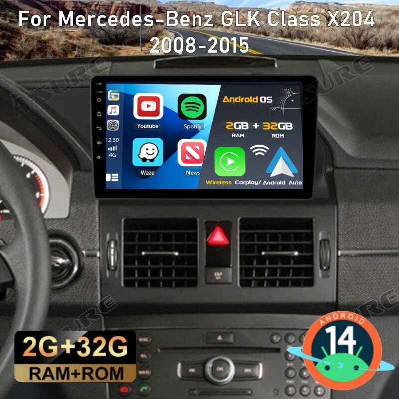For 2008-2015 Mercedes-Benz GLK350 X204 Android 16 CarPlay Stereo Radio GPS Navi For 2008-2015 Mercedes-Benz GLK350 X204 Android 16 CarPlay Stereo Radio GPS Navi