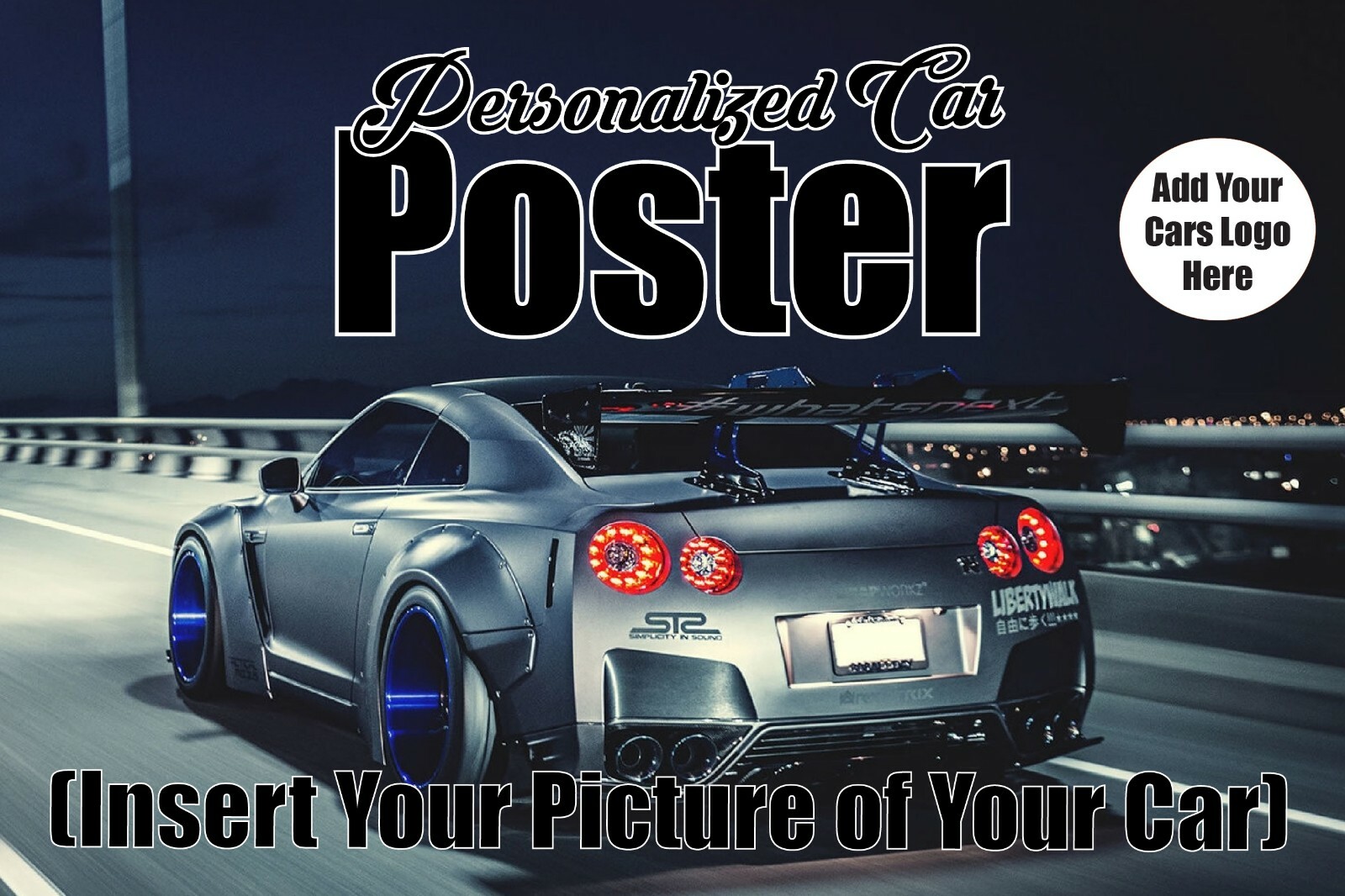 Personalized Car Poster 2\'x3\' Custom Insert Your Picture of Your Car Automotive 