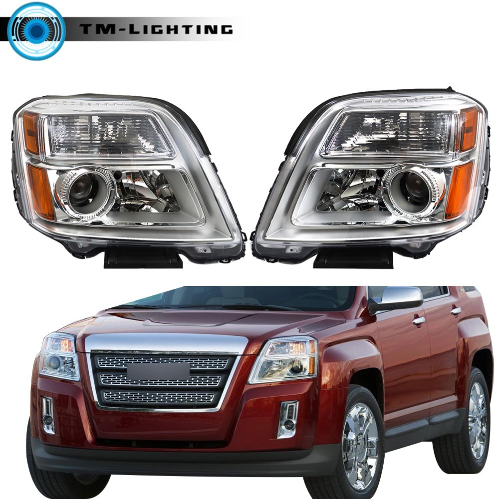 Halogen LH+RH Side Headlights Headlamp Assy For 2010-2015 GMC Terrain SL/SLT/SLE
