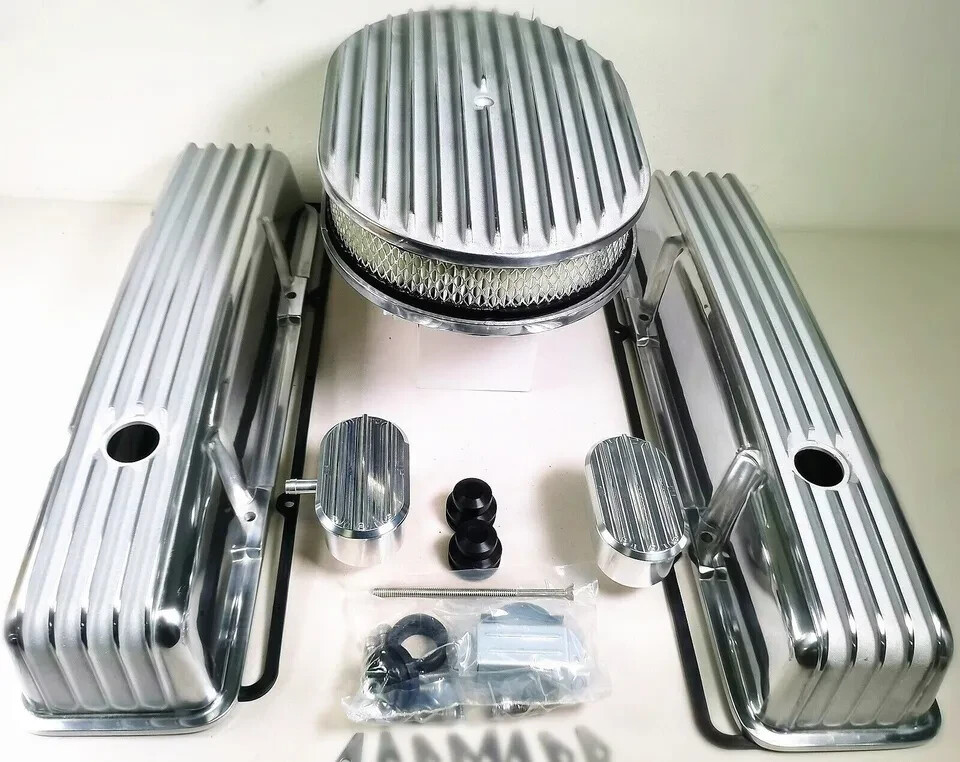 58-86 SBC Retro Polished Tall Valve Covers/Gasket + 15\