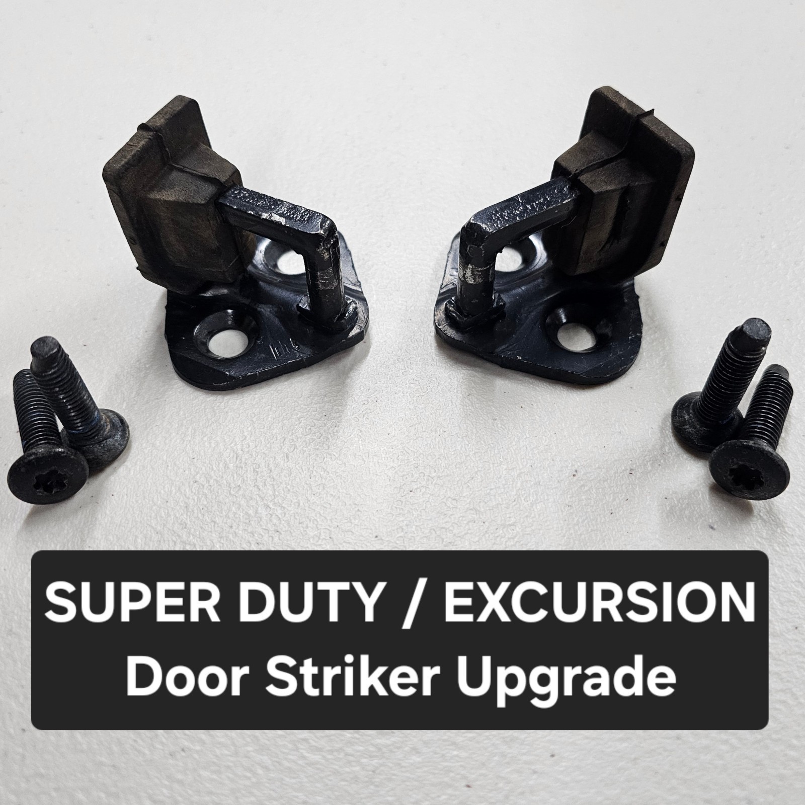 OEM Super Duty Excursion Anti-Rattle Upgrade Door Striker Pair F150 w/Bolts