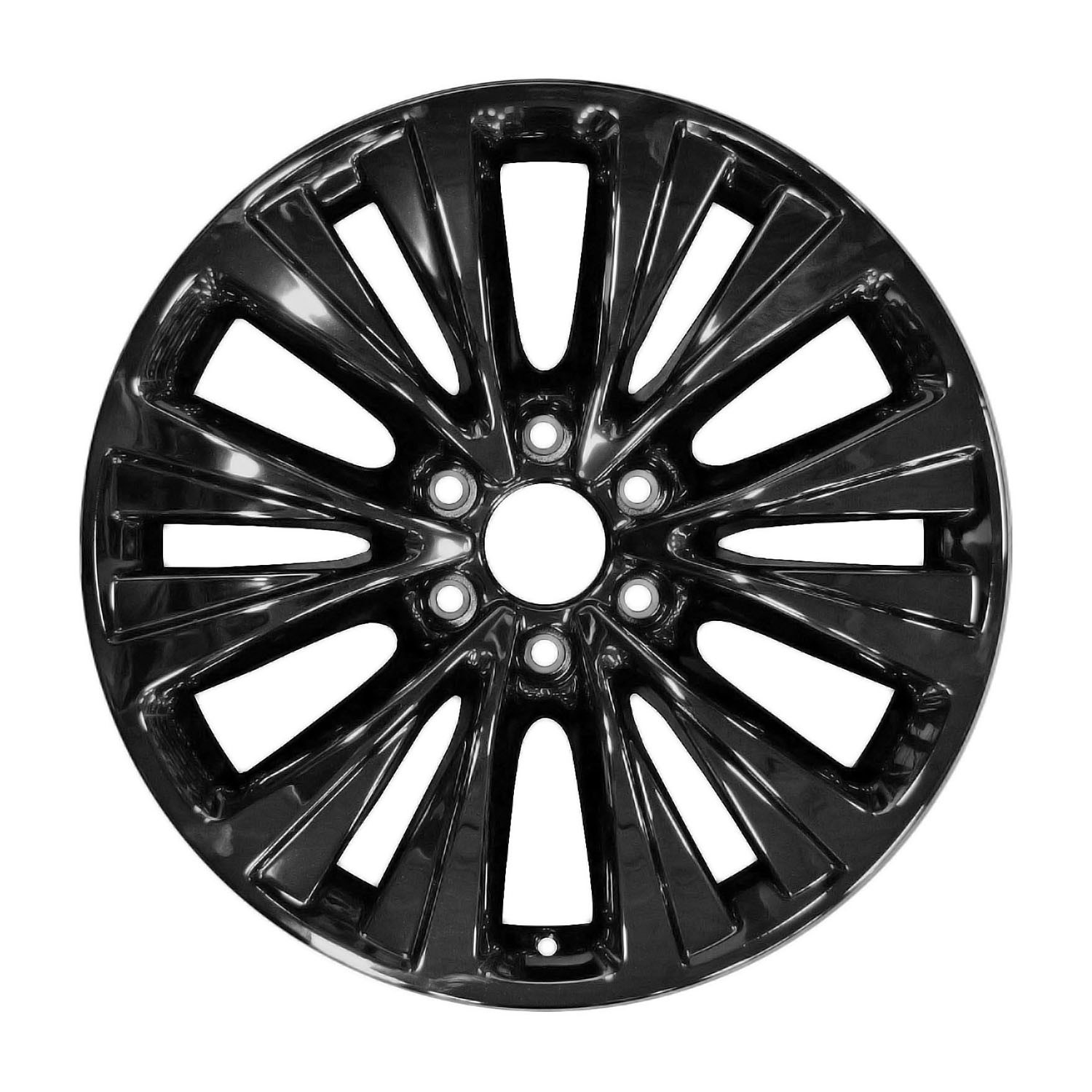 20x8.5 12 Spoke Refurbished Aluminum Wheel Painted Black 560-10025