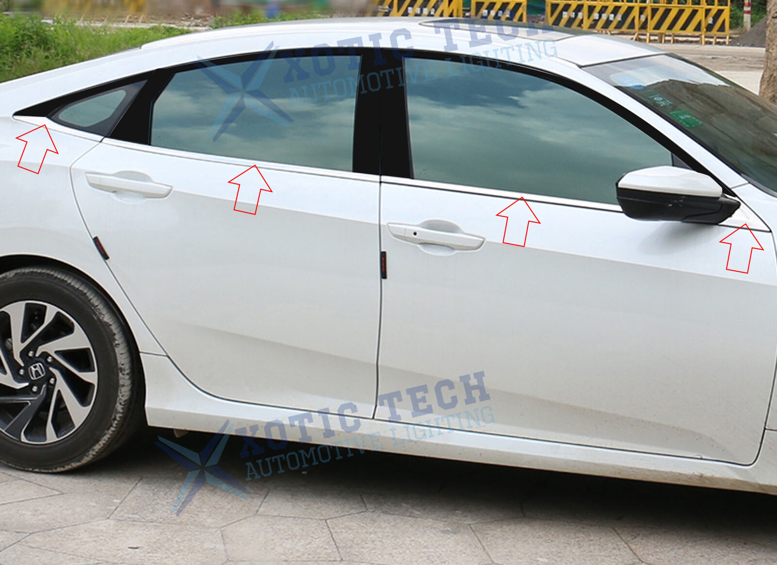 8pcs/Set Stainless Side Window Lower Panel Decoration For Honda Civic 2016-21 8pcs/Set Stainless Side Window Lower Panel Decoration For Honda Civic 2016-21
