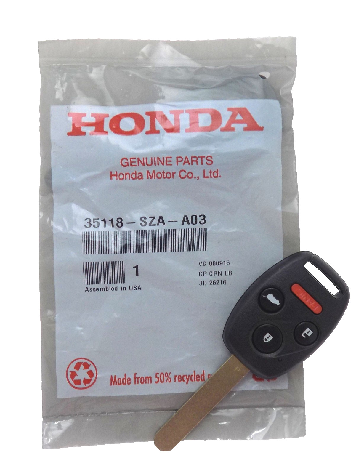 2009-2015 HONDA PILOT REMOTE HEAD KEY KR55WK49308 NEW SEALED OEM