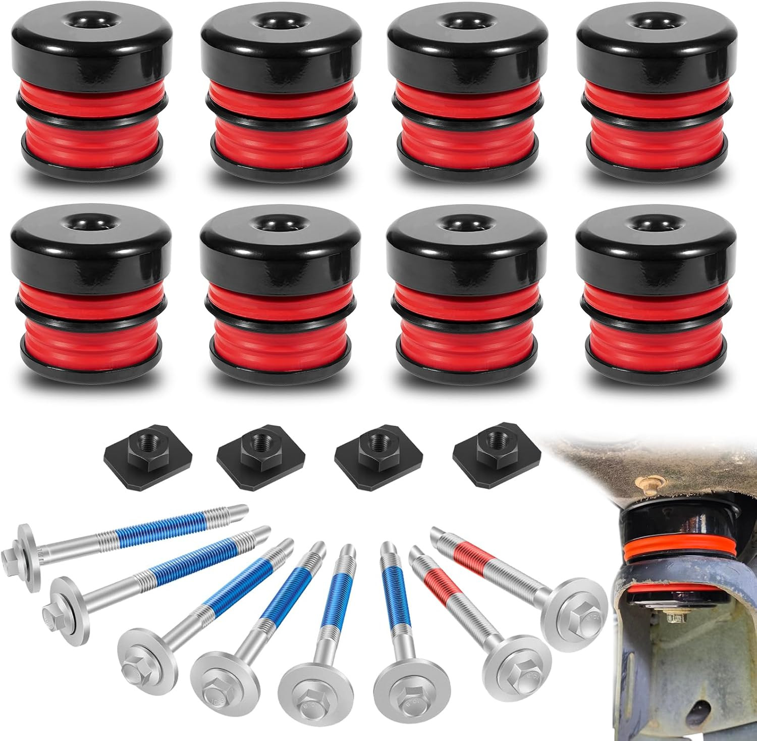 Silicone Body Mount Bushing Kit For 2008-2016 Ford F250 F350 Crew Cab 2WD 4WD