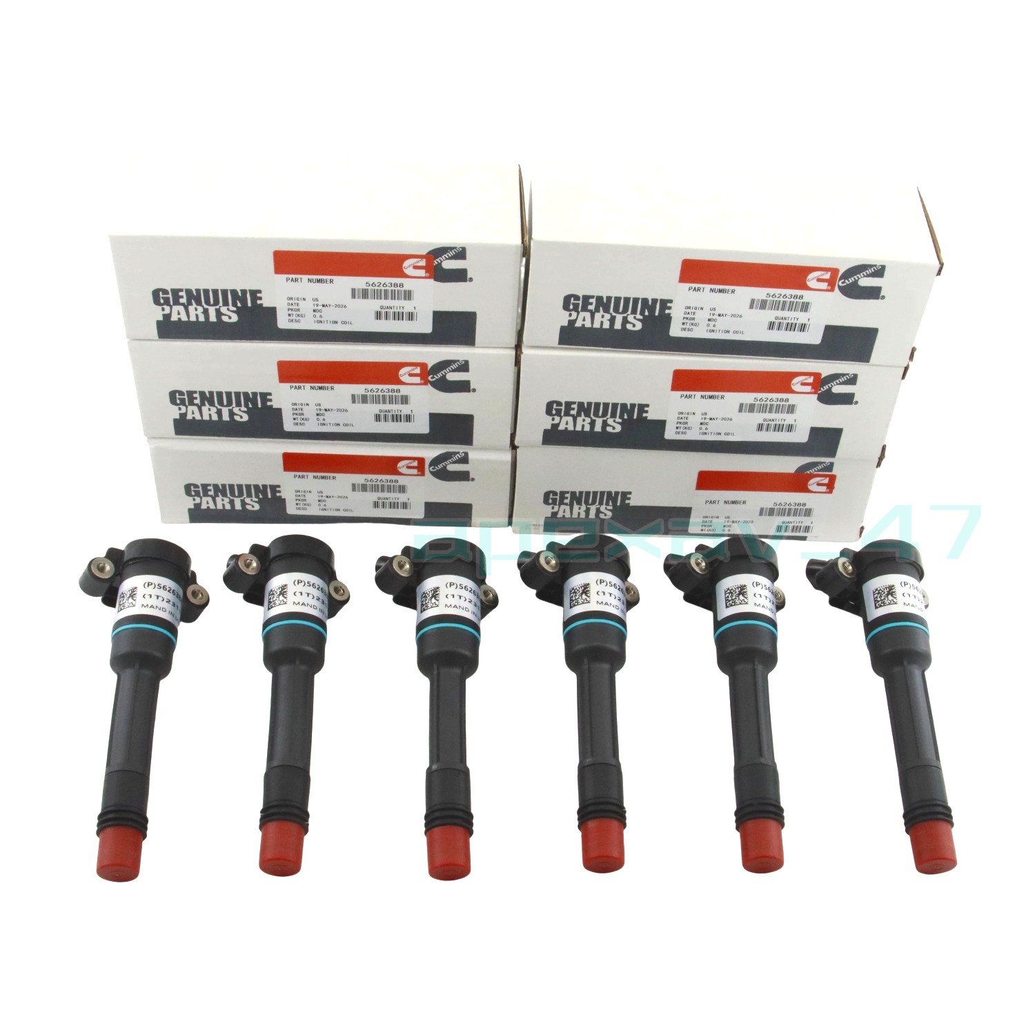 6 Pack OEM Ignition Coil 5626388 For Cummins ISC QSC ISL QSL With CNG System