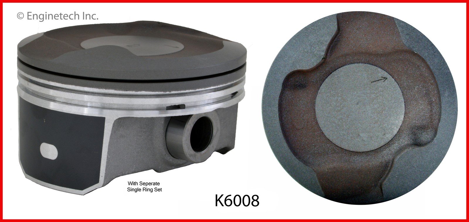 Enginetech K6008(8)P.75 Engine Piston Kit with Full Ring Stack for Ram and Dodge