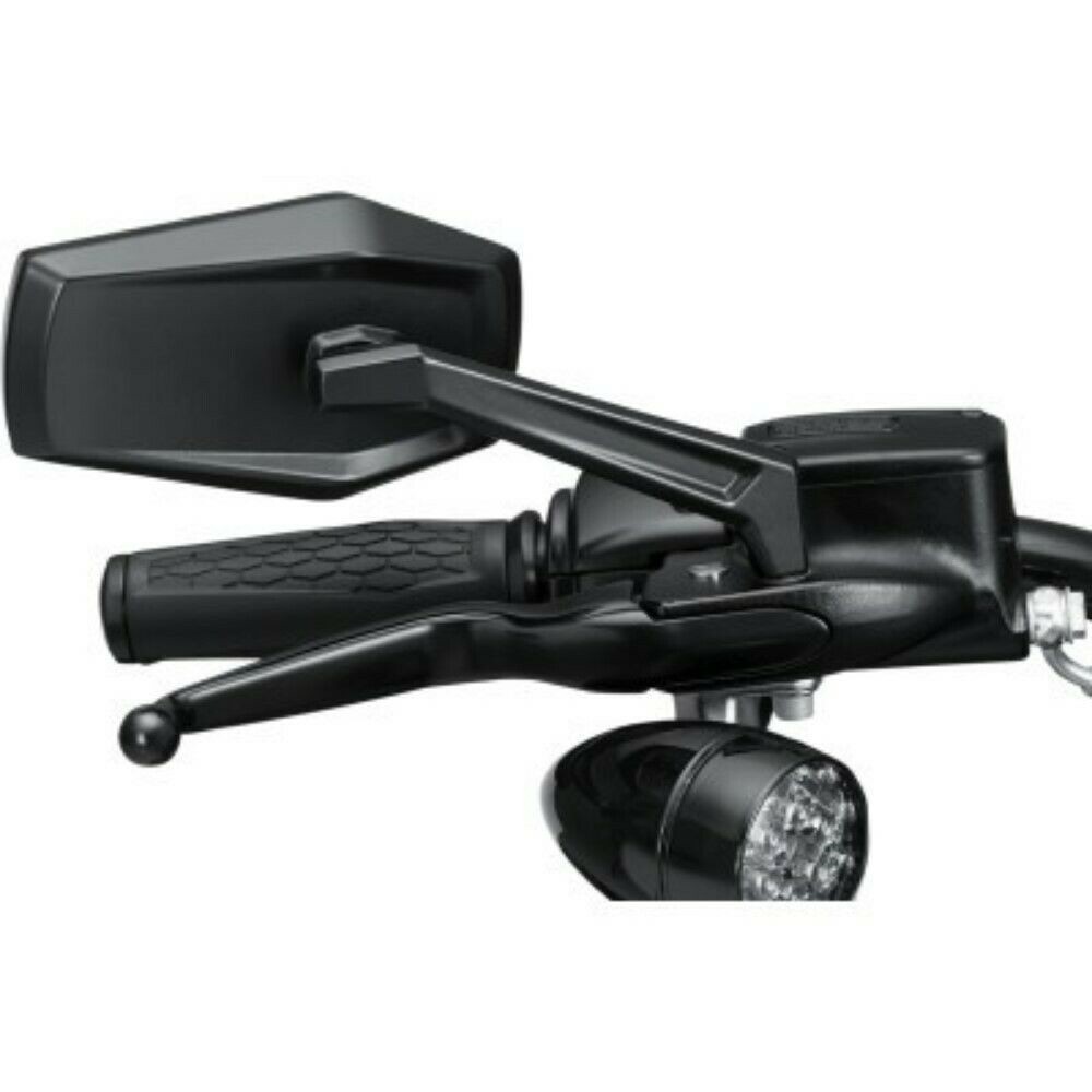 Kuryakyn 5919 Satin Black Hex Convex Pair of Mirrors all Harley Models 65-23
