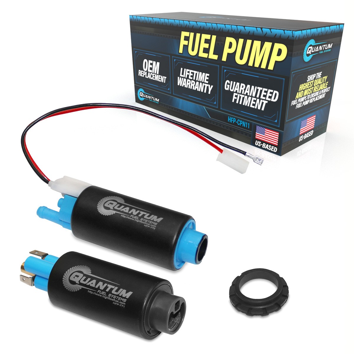 QFS Dual High/Low Pressure Electric Fuel Pumps + Grommet for Mercury 8M0062770 QFS Dual High/Low Pressure Electric Fuel Pumps + Grommet for Mercury 8M0062770