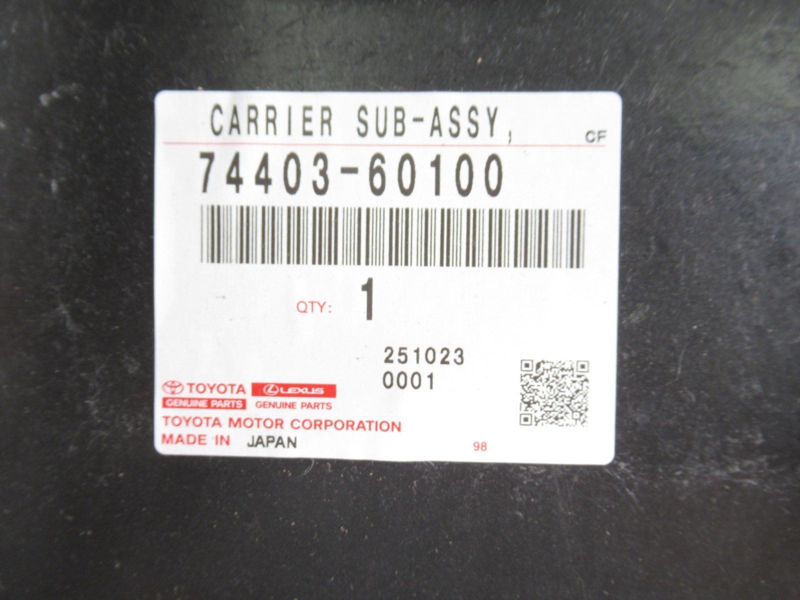 Genuine OEM Toyota 74403-60100 Tray Carrier Assy 1991-1992 Land Cruiser