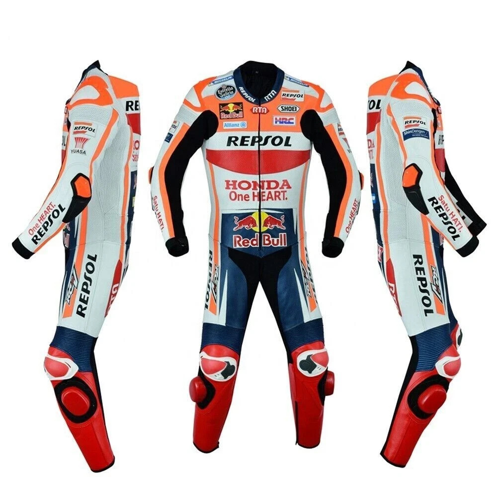 Marc Marquez Honda Repsol 2019 MotoGP Motorcycle Racing Suit – Custom Made