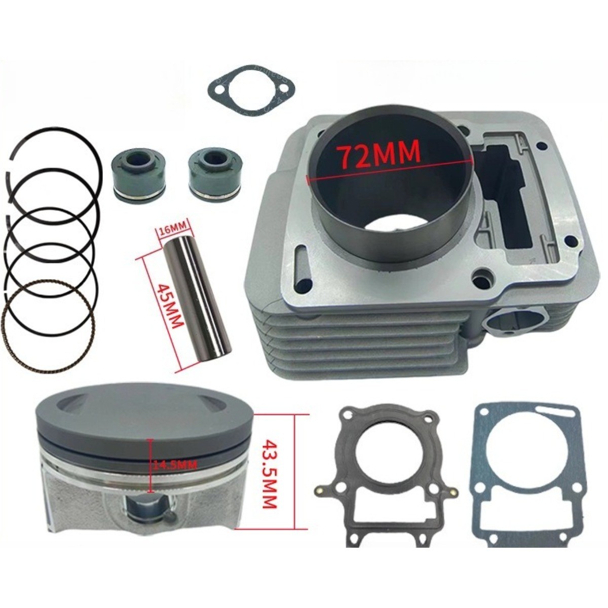 250CC 72mm Cylinder Kit For Zongshen CB250F Vortx250 2016-2026