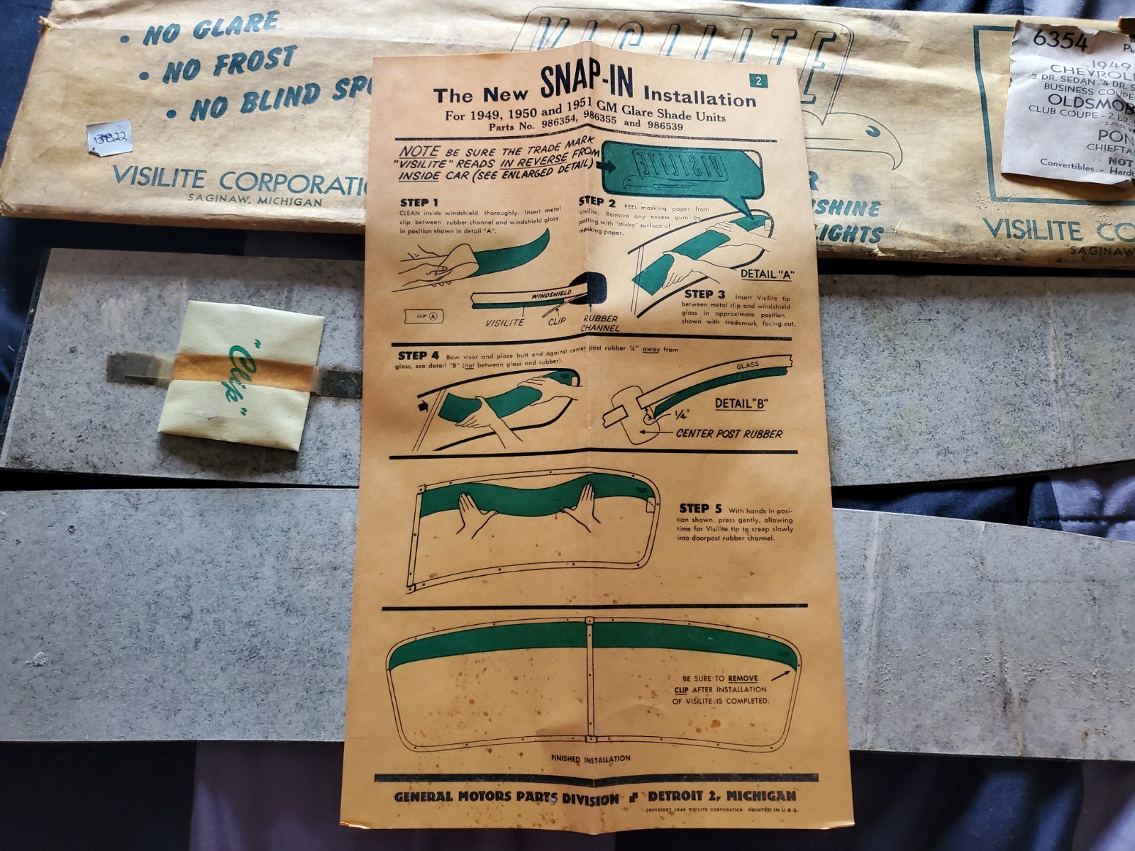 Rare Vintage 1948-1952 Chevrolet, Pontiac, Oldsmobile Visilite Sunlight Visor