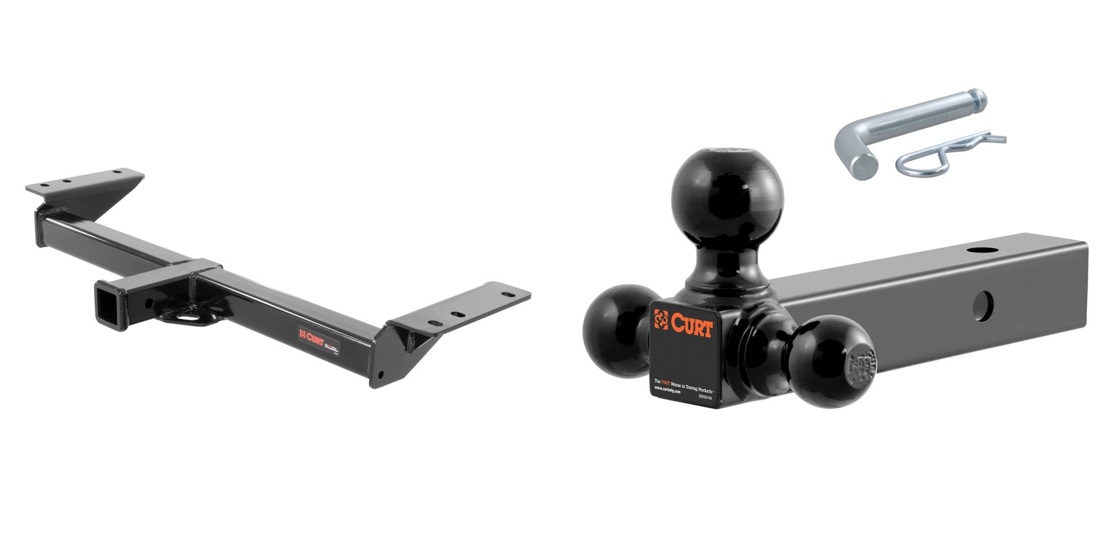 CURT Trailer Hitch 2in Receiver Class 3 w/ Multi-Ball Mount Tow Package - 13285