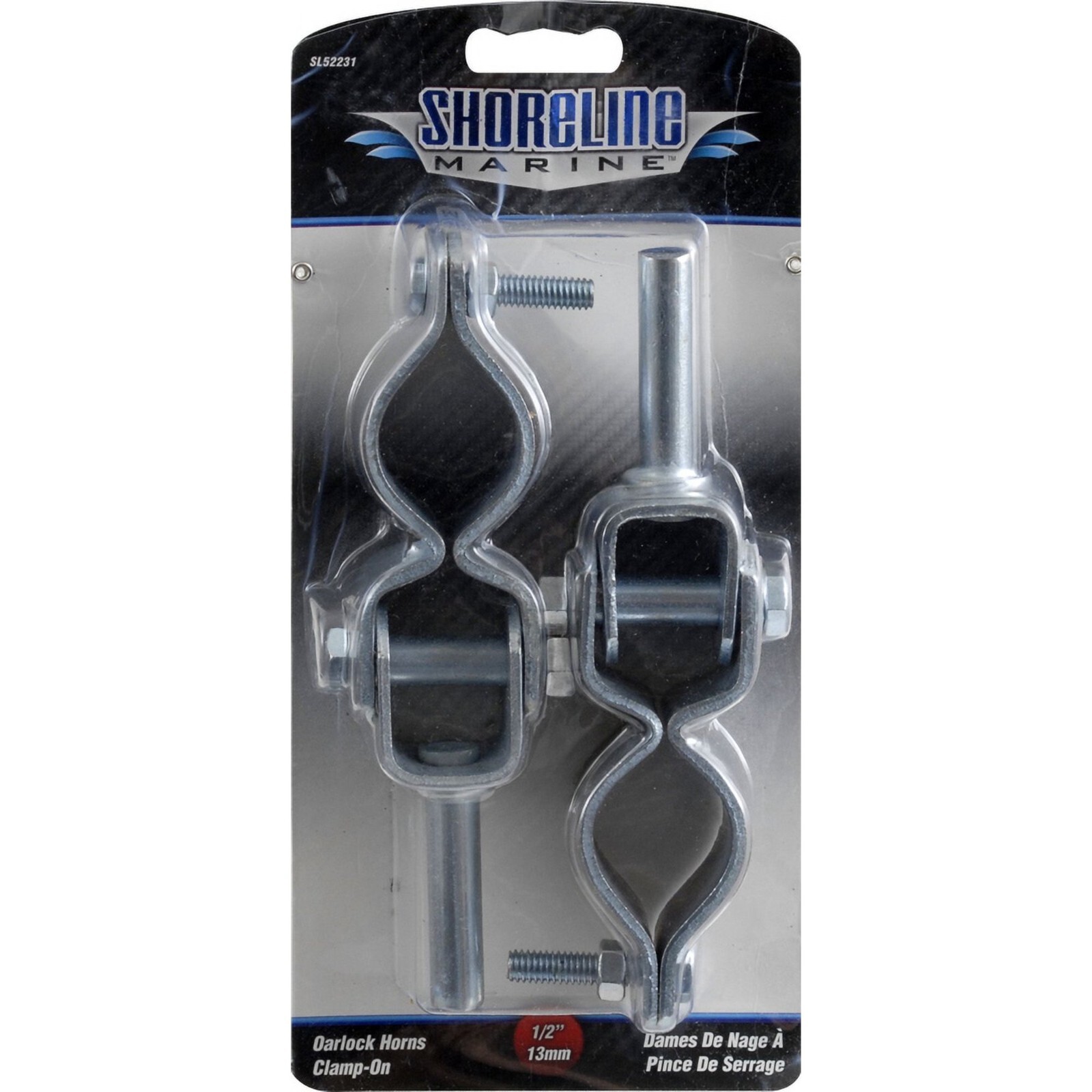 Oarlock Marine Canoe Row Boat Clamp On Zinc Plated 1/2''x2'' Shank Pair Oarlock Marine Canoe Row Boat Clamp On Zinc Plated 1/2''x2'' Shank Pair