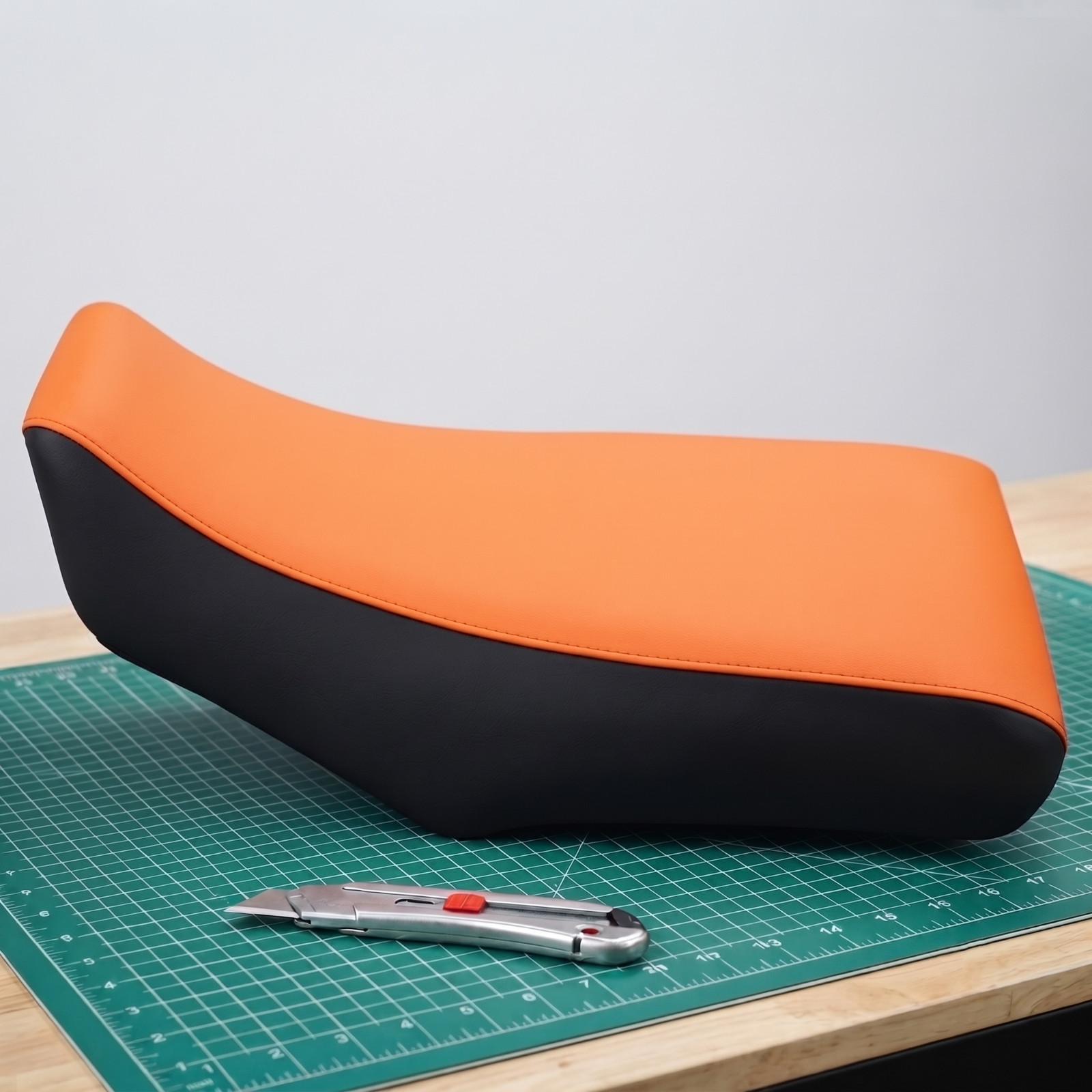 Honda TRX125 Seat Cover For 1987 To 1988 Models Orange Black Vinyl Seat Cover