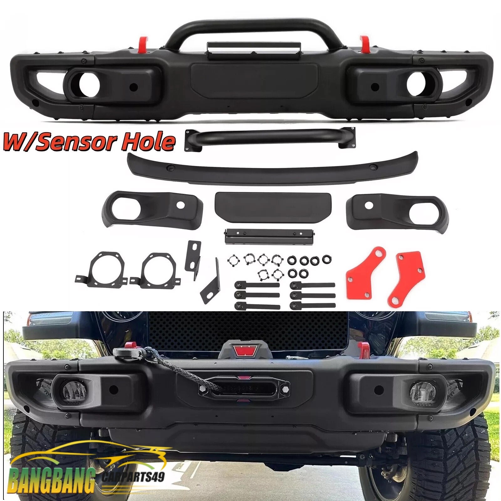 Steel Front Bumper Kit For Wrangler JL Rubicon / Gladiator 2018-2026 10th Style