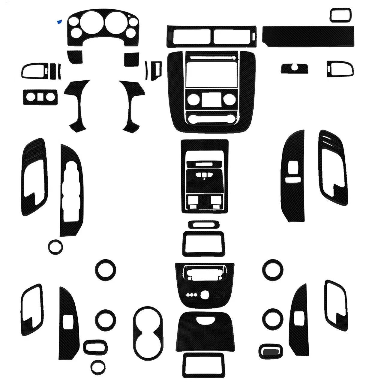 68Pcs Gloss Piano Black Full Kits Interior Trim For Silverado Sierra Tahoe 07-13