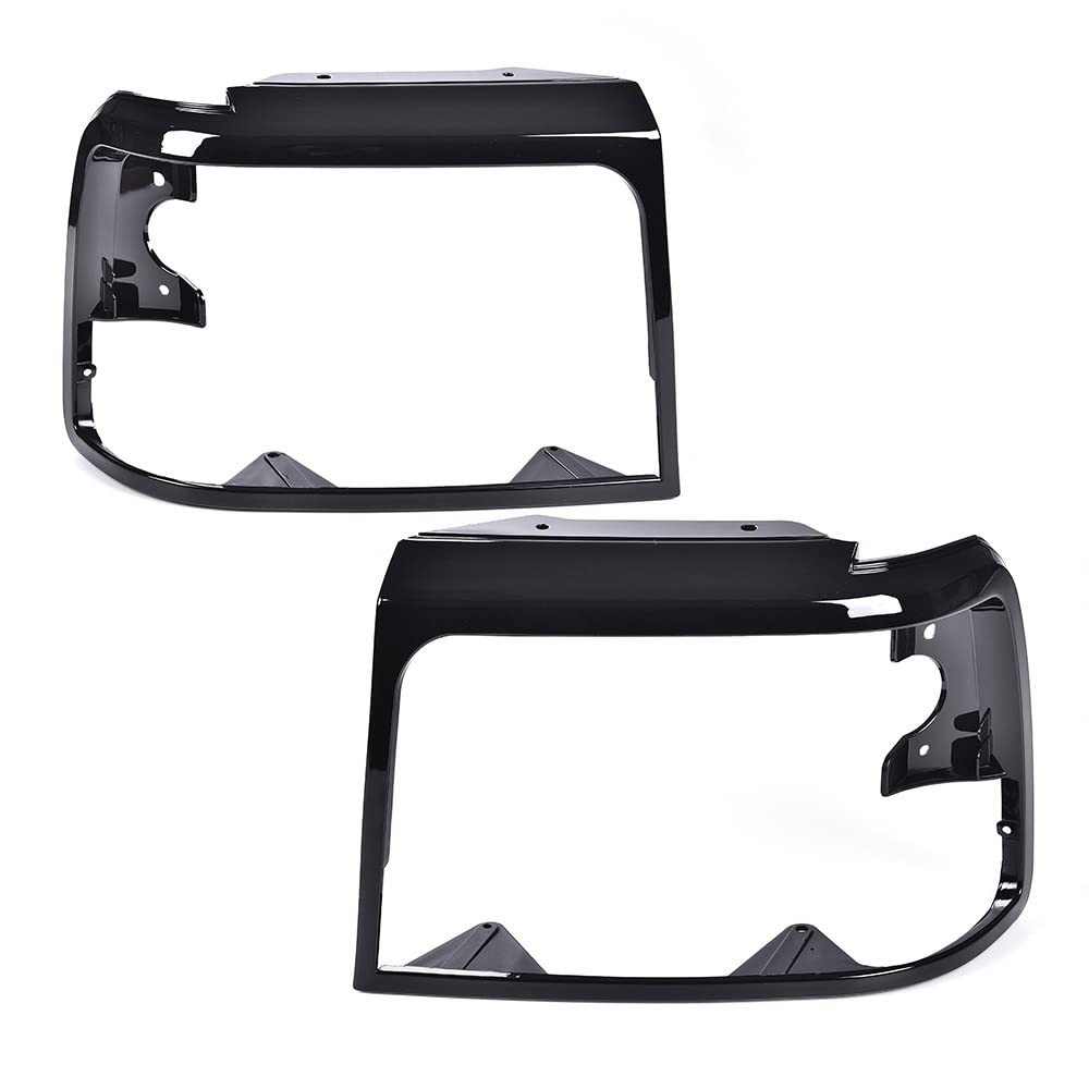 Headlights Trim Bezel Headlamps Door Bezel Left & Right 2 PCS Glossy