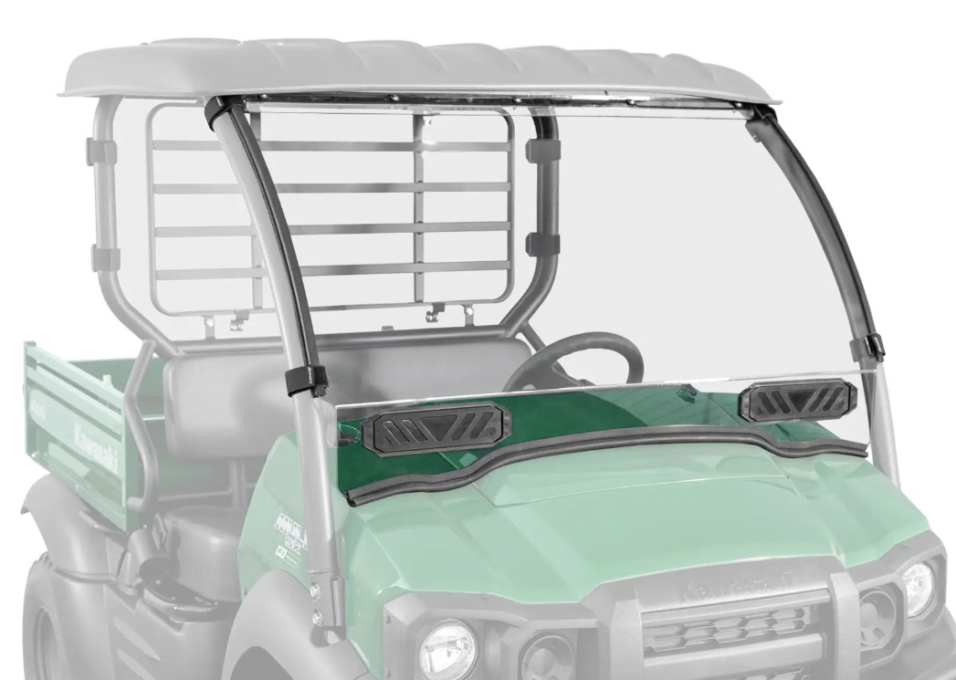 SuperATV Scratch Resistant Vented Full Windshield for Kawasaki Mule SX