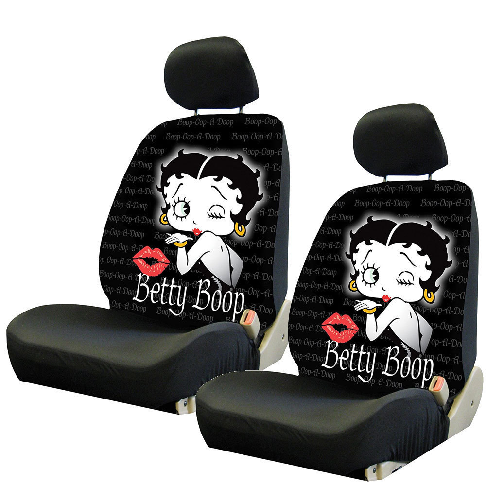 New Betty Boop Kiss Red Lips Car Truck 2 Front Seat Covers & Headrest Covers Set New Betty Boop Kiss Red Lips Car Truck 2 Front Seat Covers & Headrest Covers Set