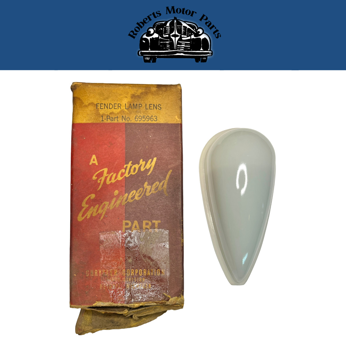 New Old Stock Fender Parking Lamp Lens For 1939 Chrysler Models Mopar #695963