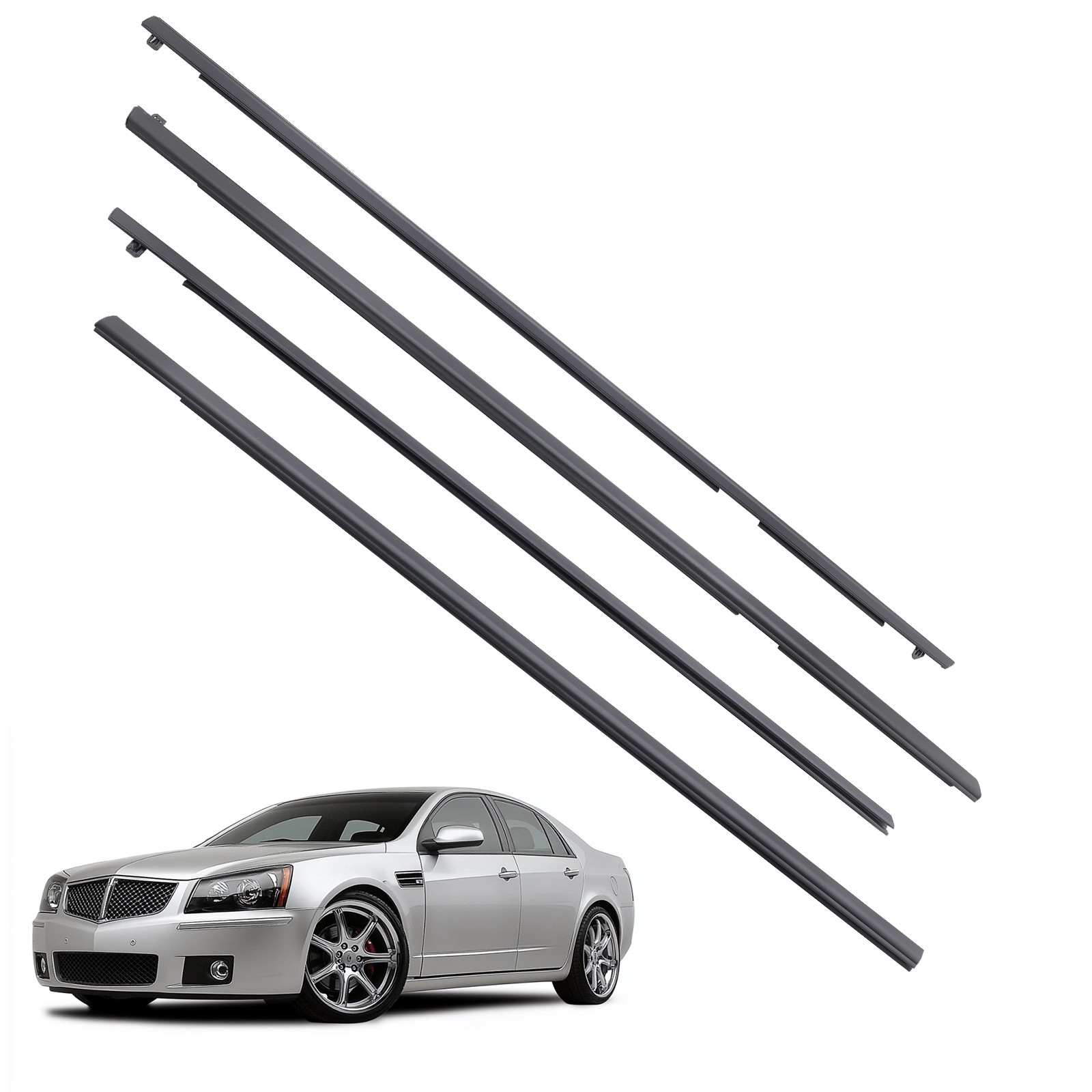 4pc Door Window Reveal Molding Weatherstrip For 08-09 Pontiac G8 GT GXP 92277514