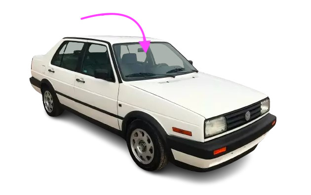 Fits: 1986-1992 Volkswagen Jetta 2 & 4 Door Sedan Front Windshield Glass