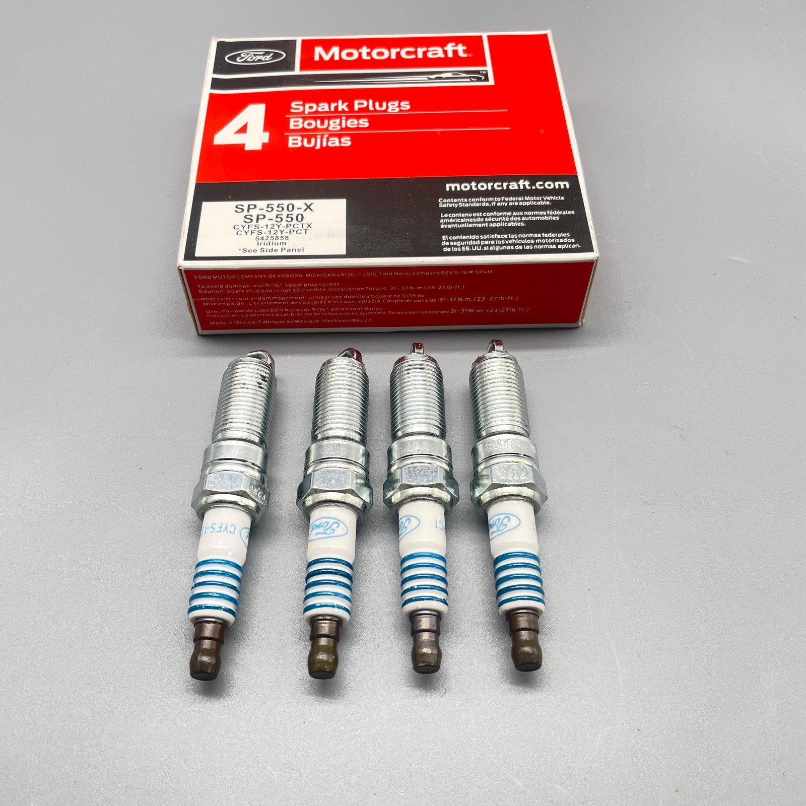 NEW Set of 4:Motorcraft Ford Iridium Spark Plugs SP550X CYFS12YPCT USA Sell NEW Set of 4:Motorcraft Ford Iridium Spark Plugs SP550X CYFS12YPCT USA Sell