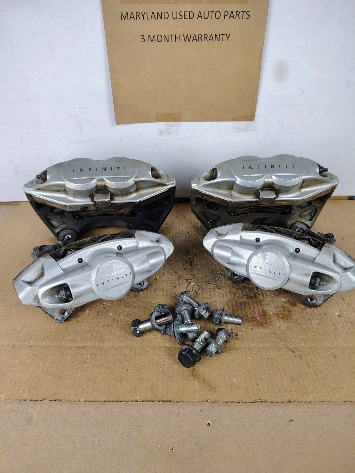 2008-2021 INFINITI G37 Q60 Q70 M37 Fx50 Q50 Front Rear Brake Calipers AKEBONO 2008-2021 INFINITI G37 Q60 Q70 M37 Fx50 Q50 Front Rear Brake Calipers AKEBONO