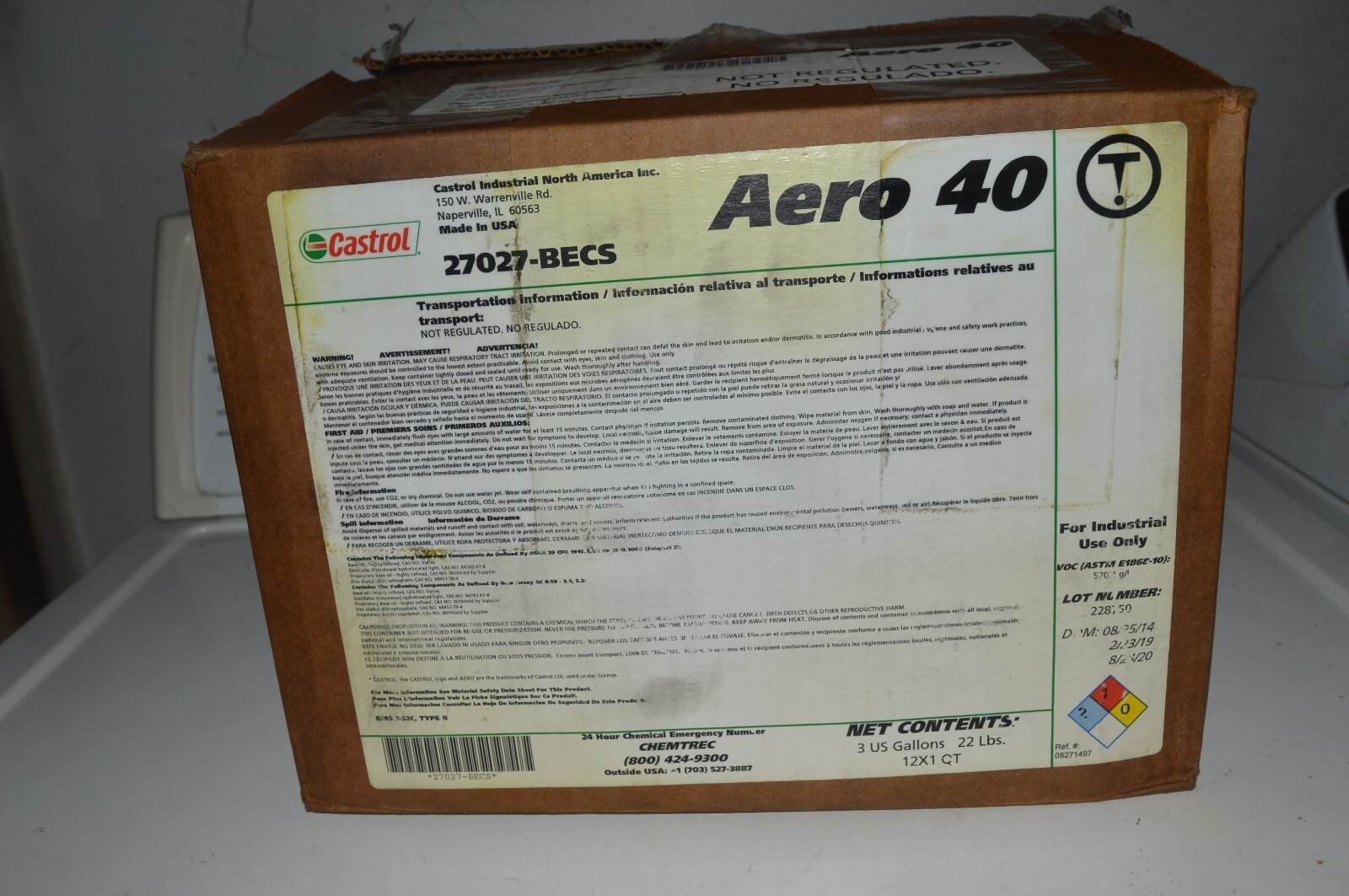 Castrol Aero 40 Landing Gear Strut FLUID BMS 3-32C TYPE II 27027-BE Full Case Castrol Aero 40 Landing Gear Strut FLUID BMS 3-32C TYPE II 27027-BE Full Case