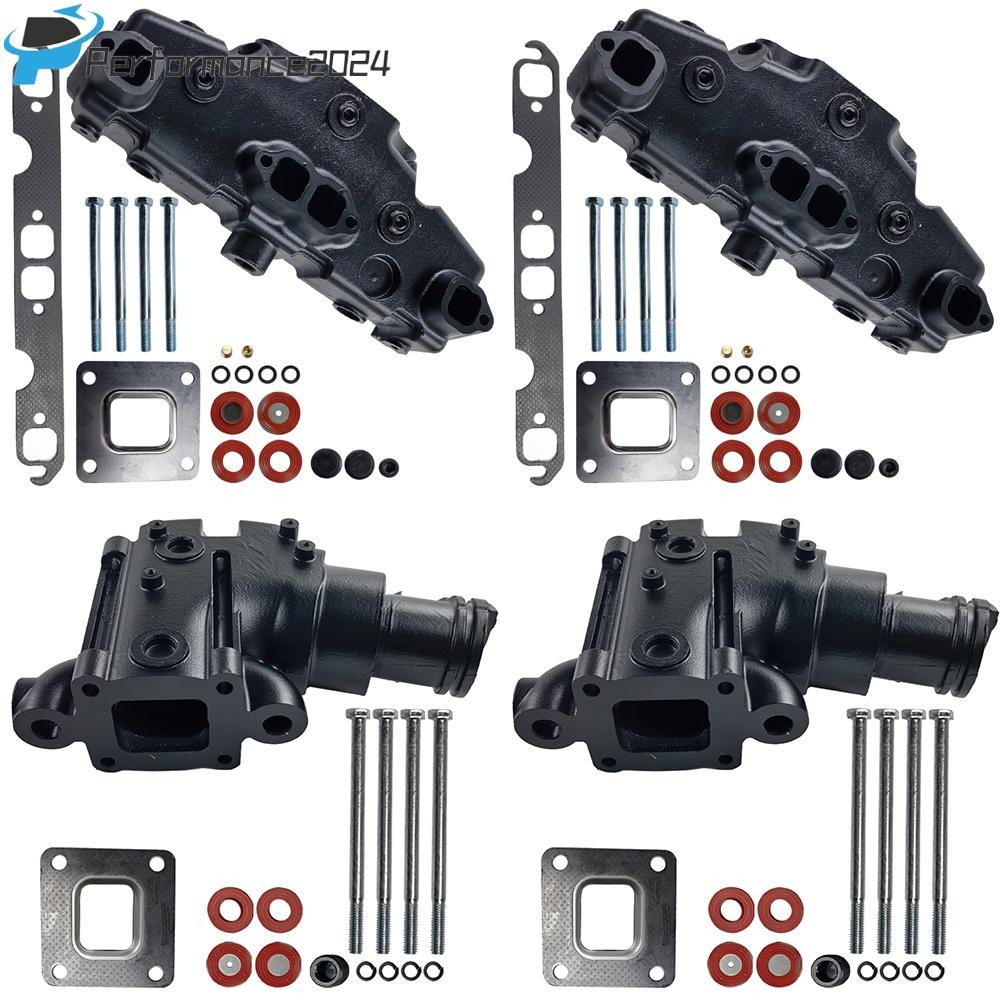 For MerCruiser Dry Joint V8 Exhaust Manifold Riser Kit 865735a02 864591T02