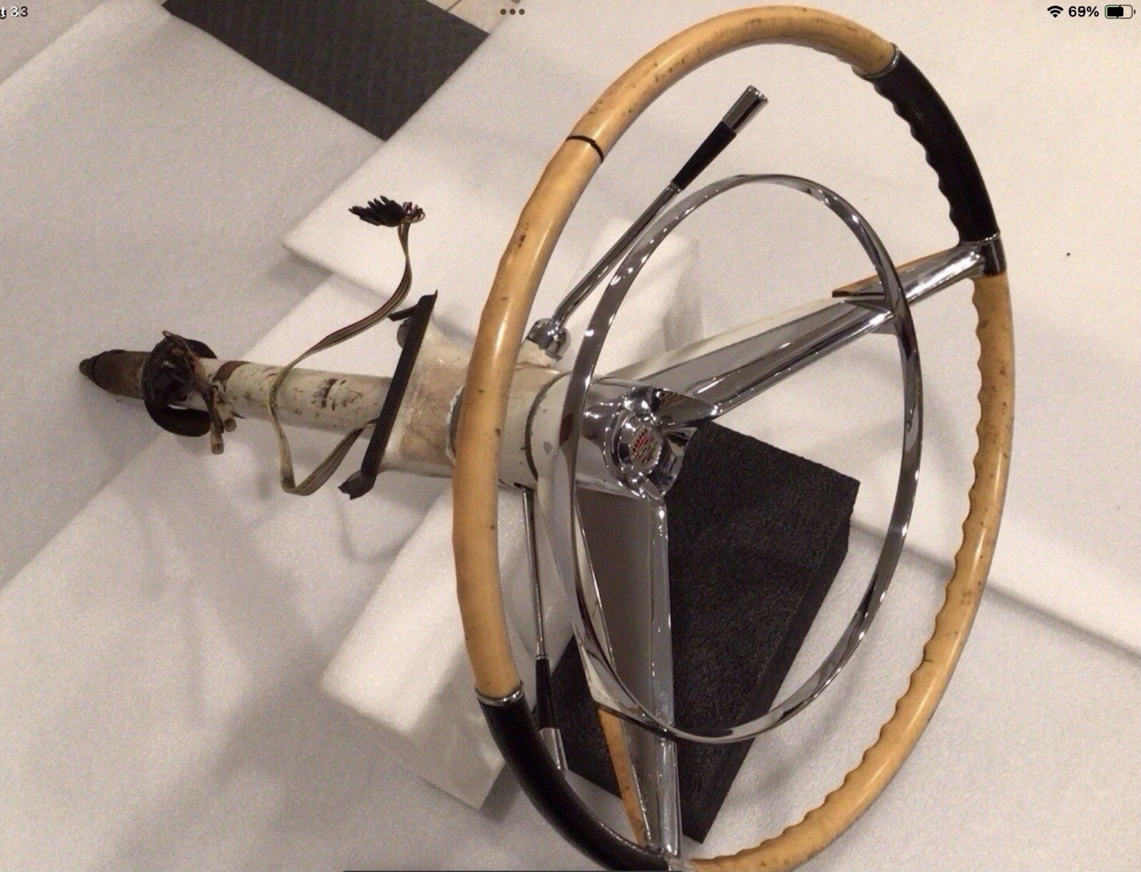 1957 1958 Cadillac Steering Wheel & Column DeVille Fleetwood Eldorado Original
