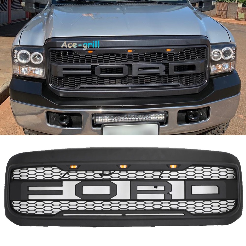 Front Grill for 1999-2004 Ford F250 F350 Bumper Grille Honeycomb Mesh Black ABS