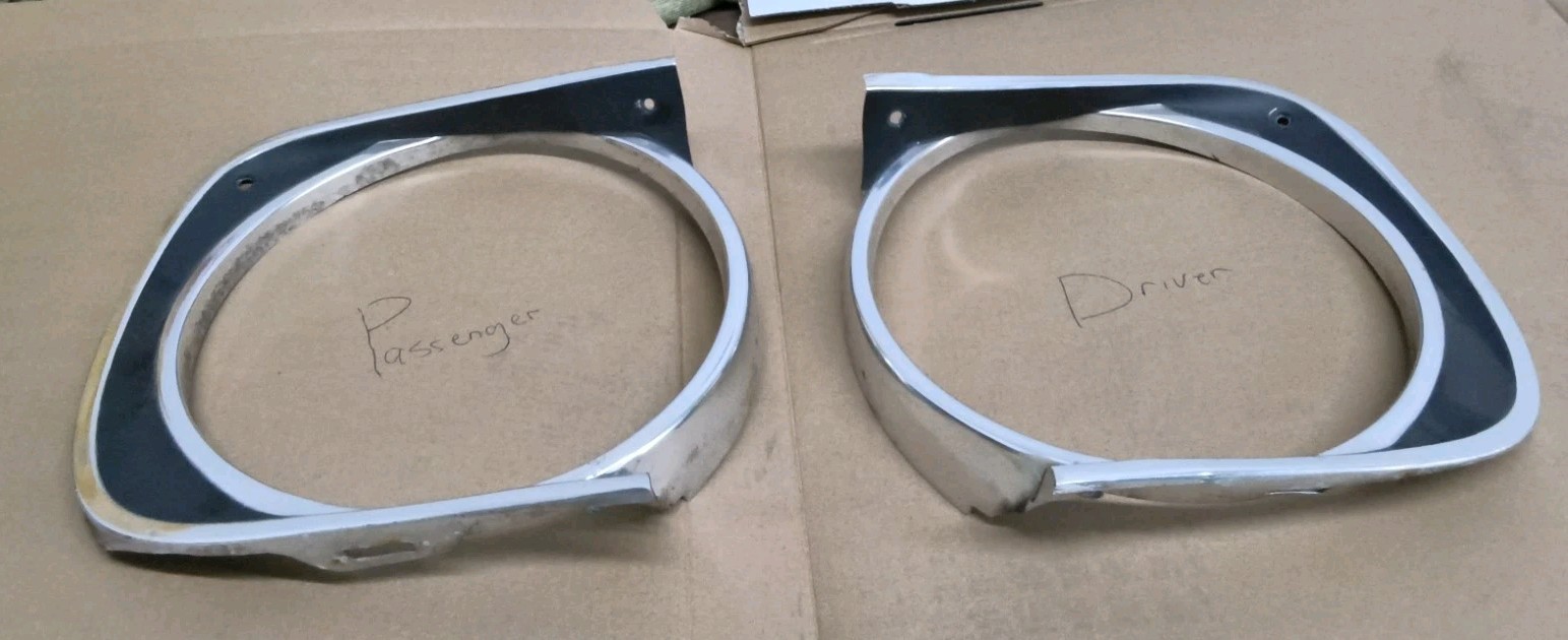 1967 Chevrolet Camaro Headlight Bezel Trim, Left & Right in NICE SHAPE