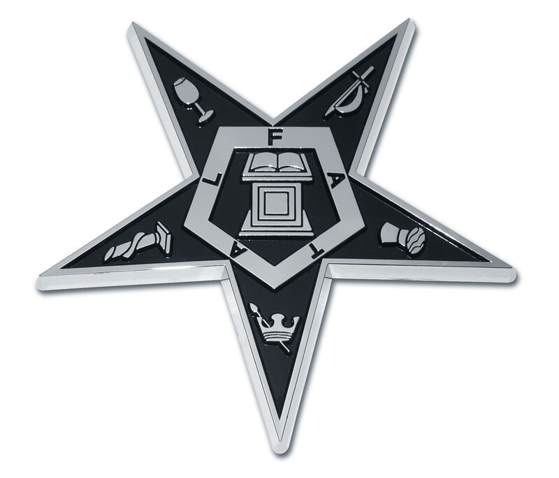 NEW Eastern Star Chrome Auto Emblem
