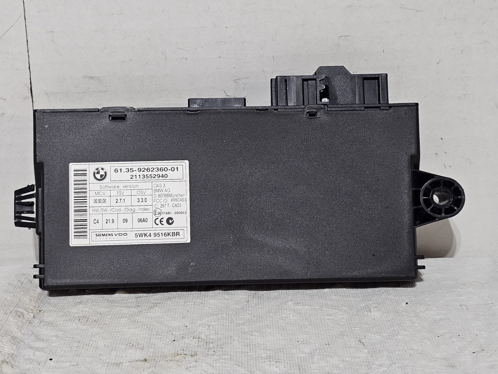 07-13 BMW  E70 E82 E88 E90 E92 CAS3 Car Access System Control Module 9262360 OEM