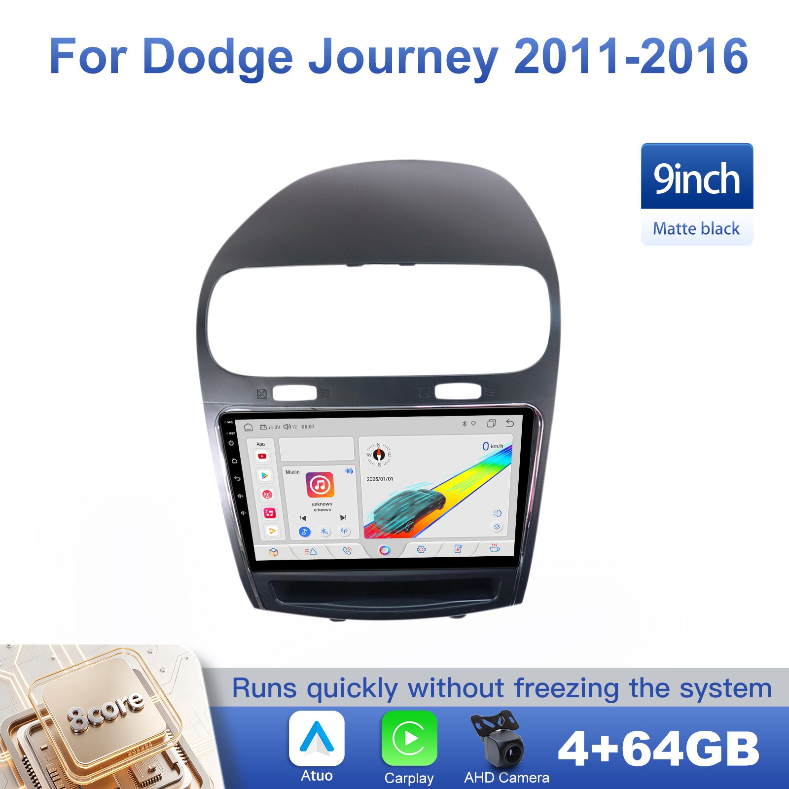 For 2012-2020 Dodge Journey Apple Carplay Car Stereo Radio GPS Android 15 4+64GB