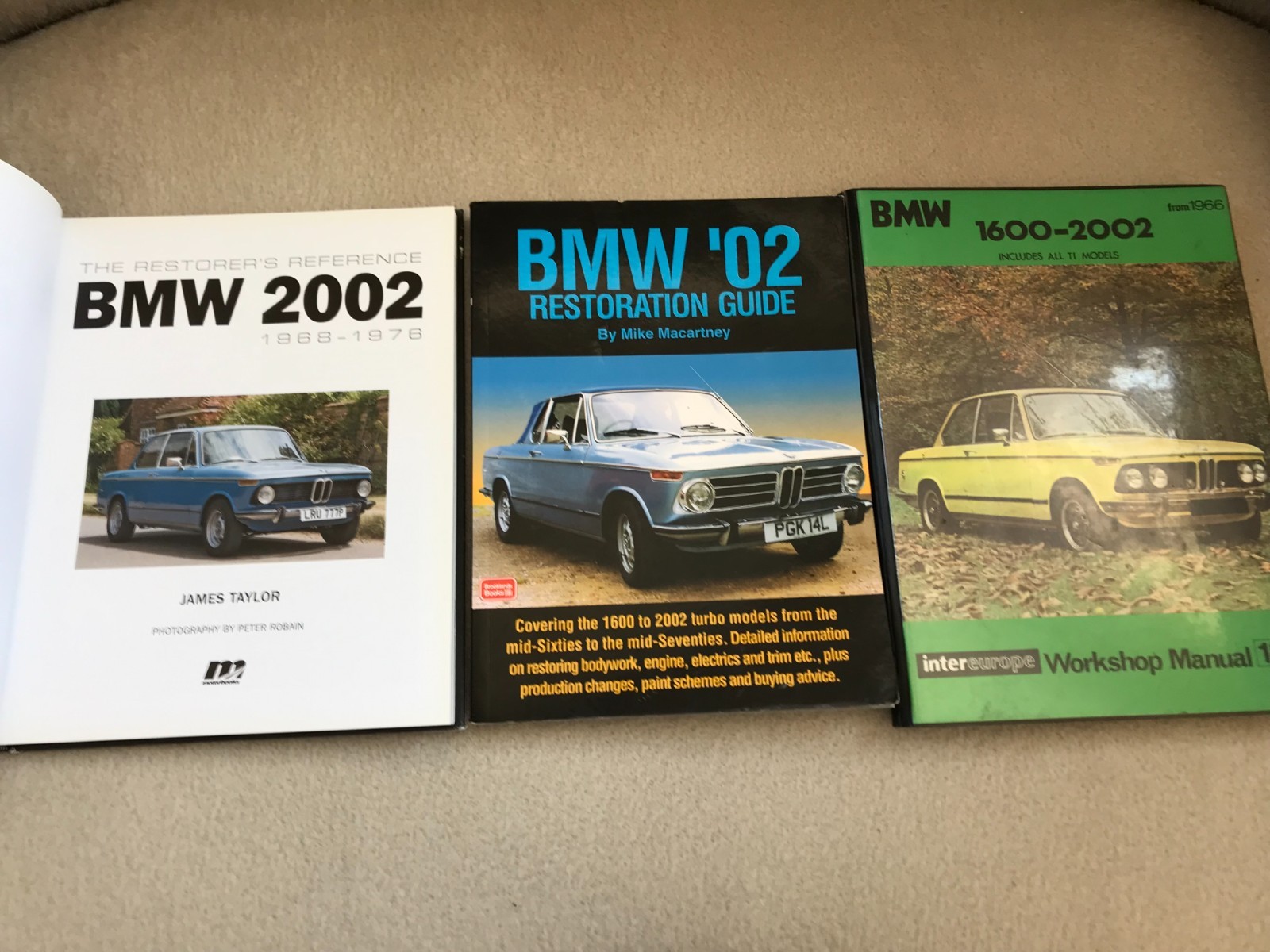 BMW 2002 (includes 1600 series) e10 Restoration and Repair Books. Set of Three